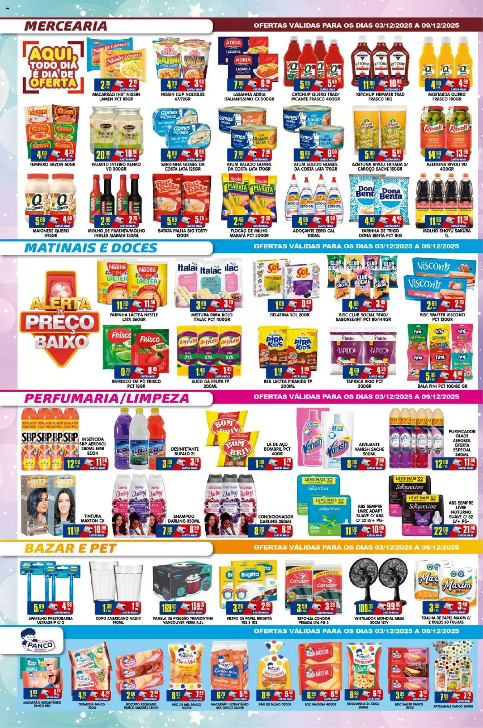 Higa's Supermercado Folheto - válido de 03.12.2025 | Página: 2 | Produtos: Banco, Lasanha, Baixo, Inseticida