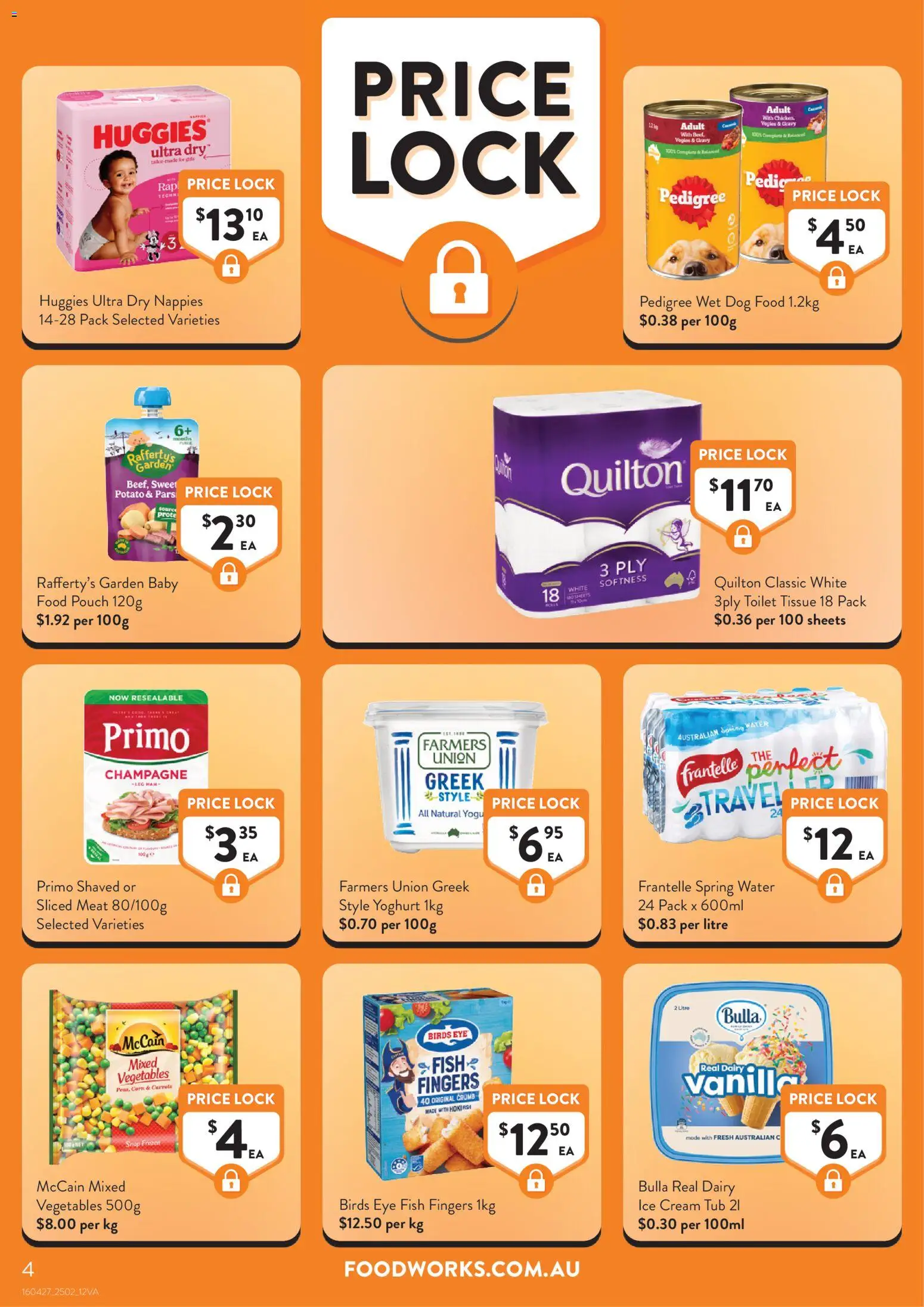 Foodworks catalogue - valid from 25.02.2026 | Page: 4 | Products: Fish, Nappies, Carrots, Ice cream