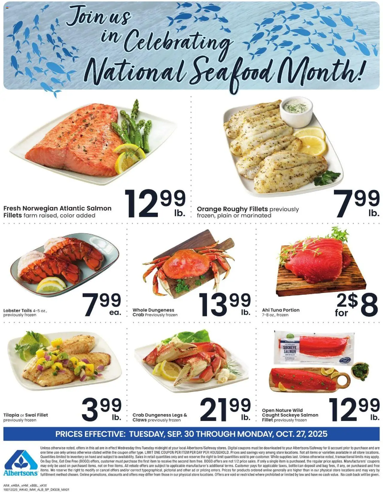 Albertsons Specialty Publication - valid from 01.10.2025 | Page: 2 | Products: Seafood, Bag