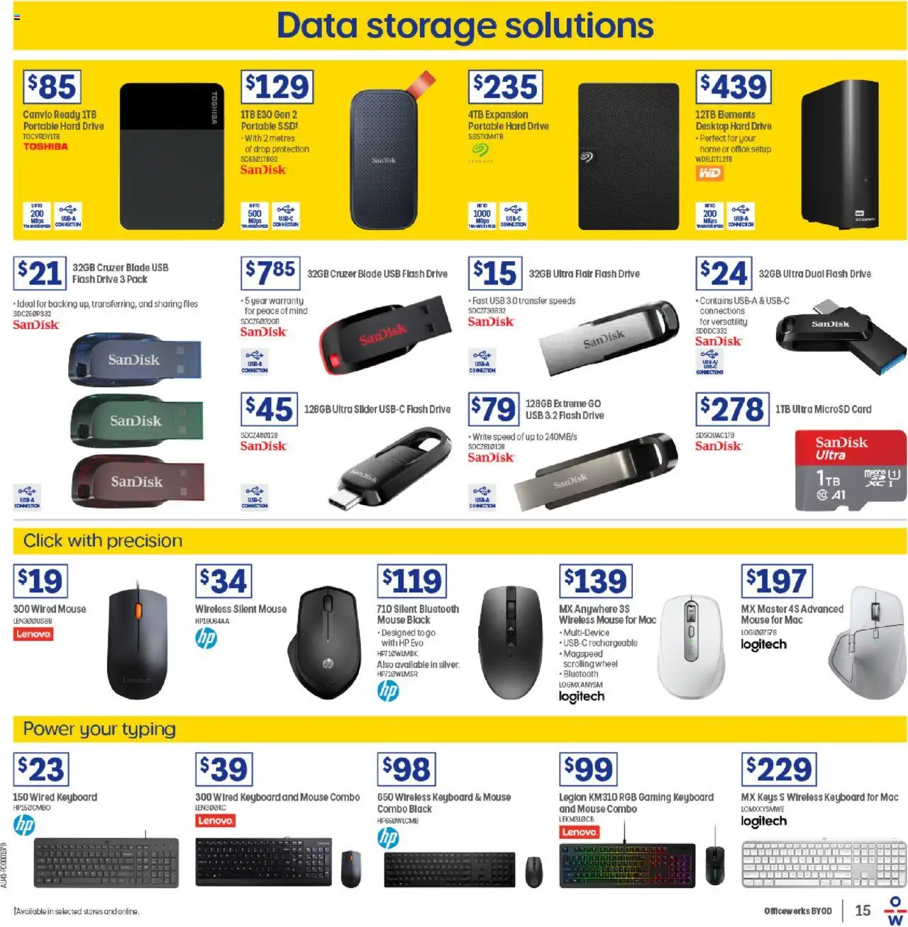Officeworks catalogue - valid from 01.10.2025 | Page: 15 | Products: Desktop, Mouse, Usb, Portable