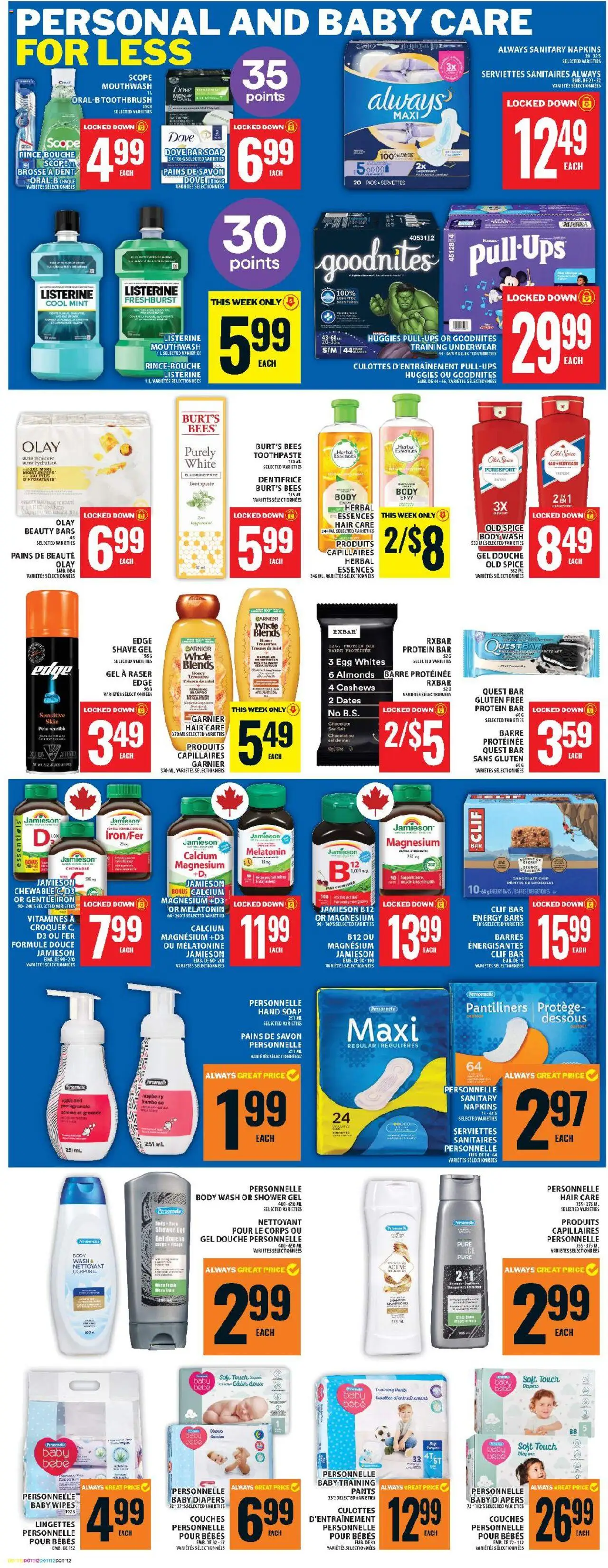 Food Basics flyer valid from 18.09.2025 | Page: 22 | Products: Toothpaste, Shower, Chocolate, Underwear