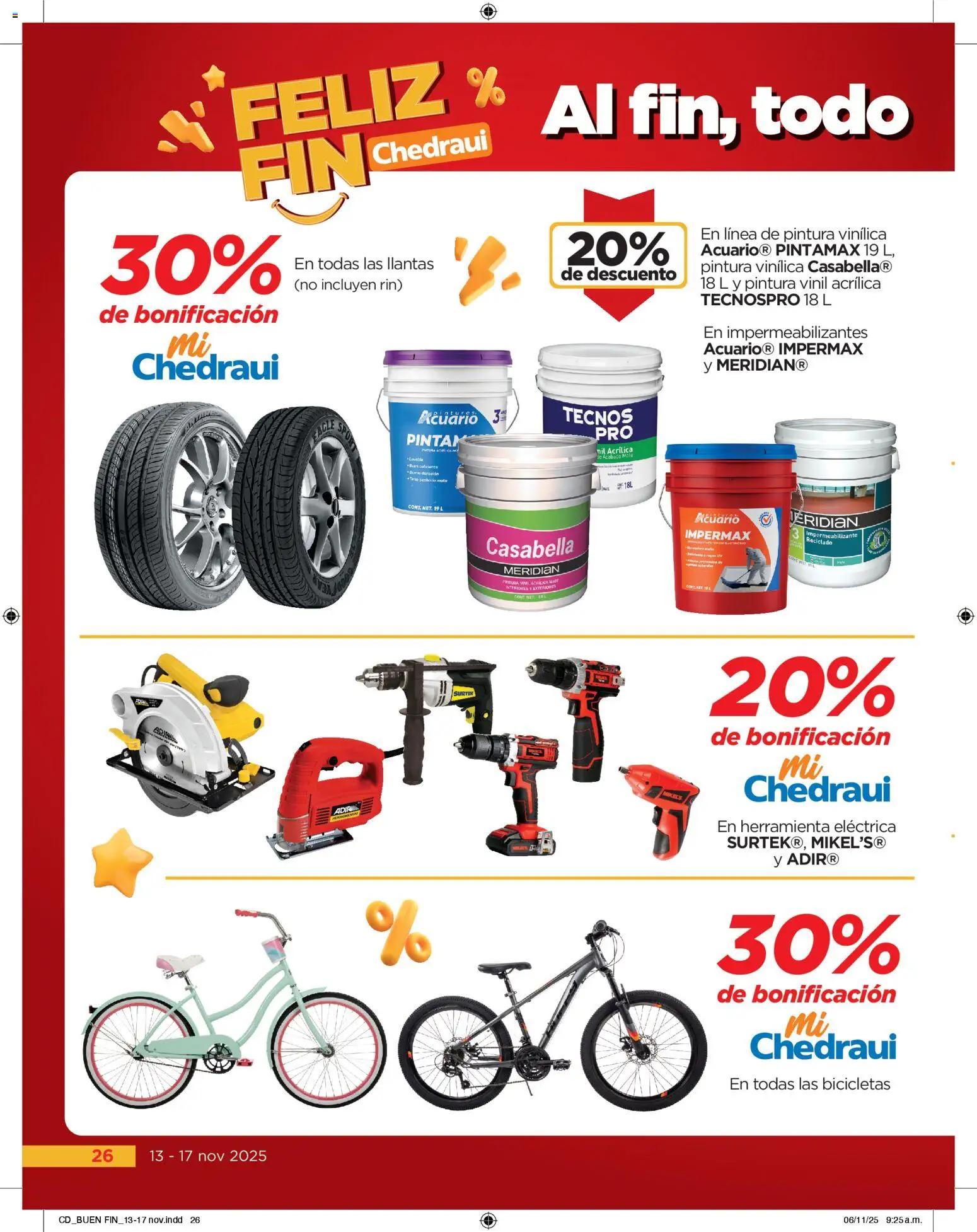 Nuevas ofertas de Chedraui válidas en toda la República Mexicana desde el 13.11.2025. ¡Encuentra las mejores ofertas en Chedraui Buen Fin! | Página: 26 | Productos: Impermeabilizante, Mate, Pintura