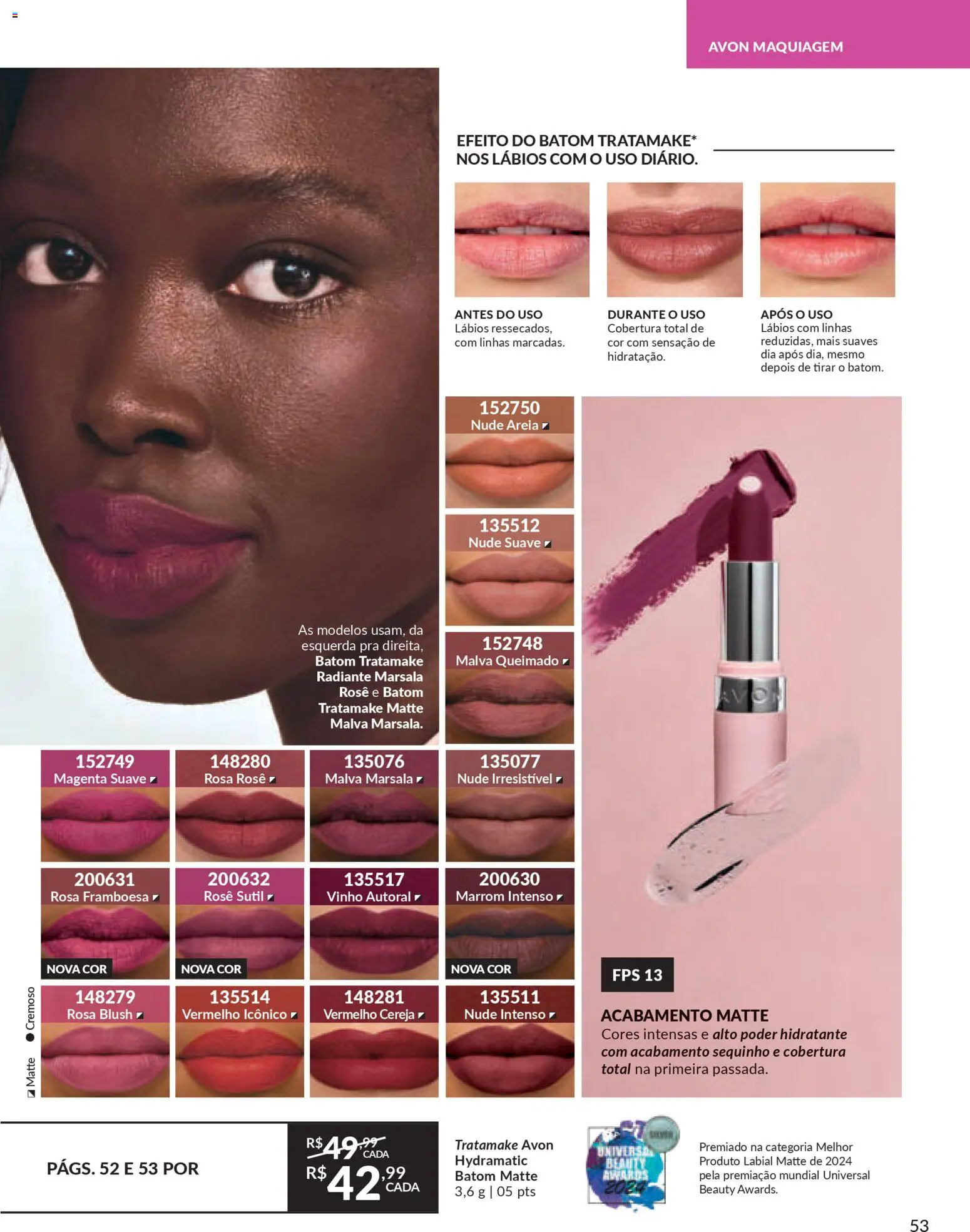Avon Folheto - válido de 06.01.2026 | Página: 53 | Produtos: Areia, Blush, Batom, Vinho