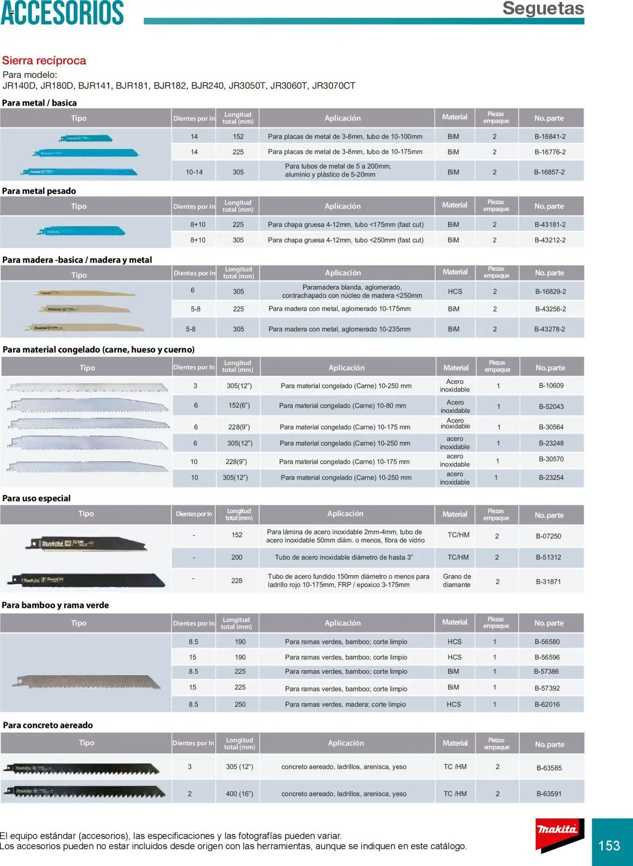 Nuevas ofertas de Makita válidas en toda la República Mexicana desde el 08.07.2024. ¡Encuentra las mejores ofertas en Makita catálogo Accesorios! | Página: 153 | Productos: Sierra, Chapa, Ladrillo