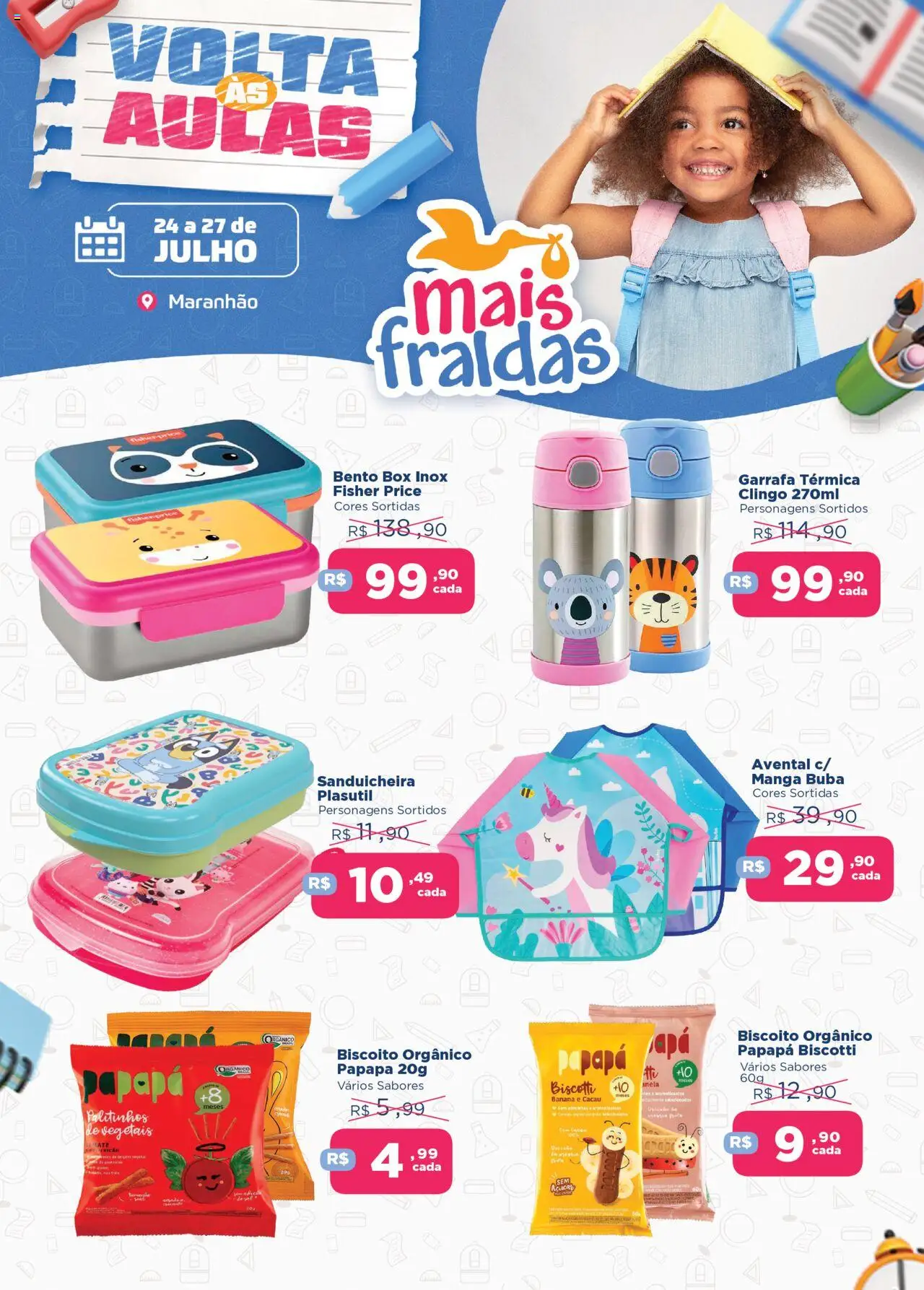 Mateus Folheto - válido de 24.07.2025 | Página: 1 | Produtos: Sanduicheira, Biscoito, Garrafa térmica, Avental