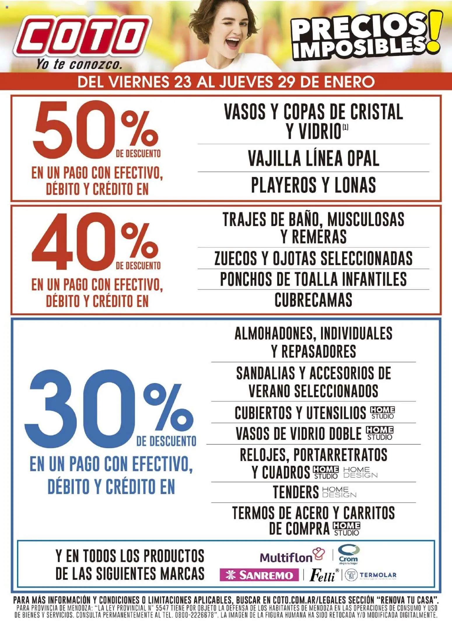 Coto - Renova │ válido desde el 23.01.2026 | Página: 1 | Productos: Toalla, Zuecos, Ojotas, Té