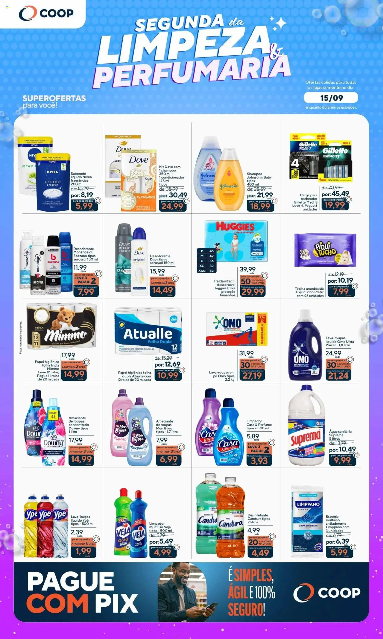 Coop Folheto - válido de 15.09.2025 | Página: 1 | Produtos: Esponja, Amaciante de roupas, Papel higiênico, Toalha umedecida