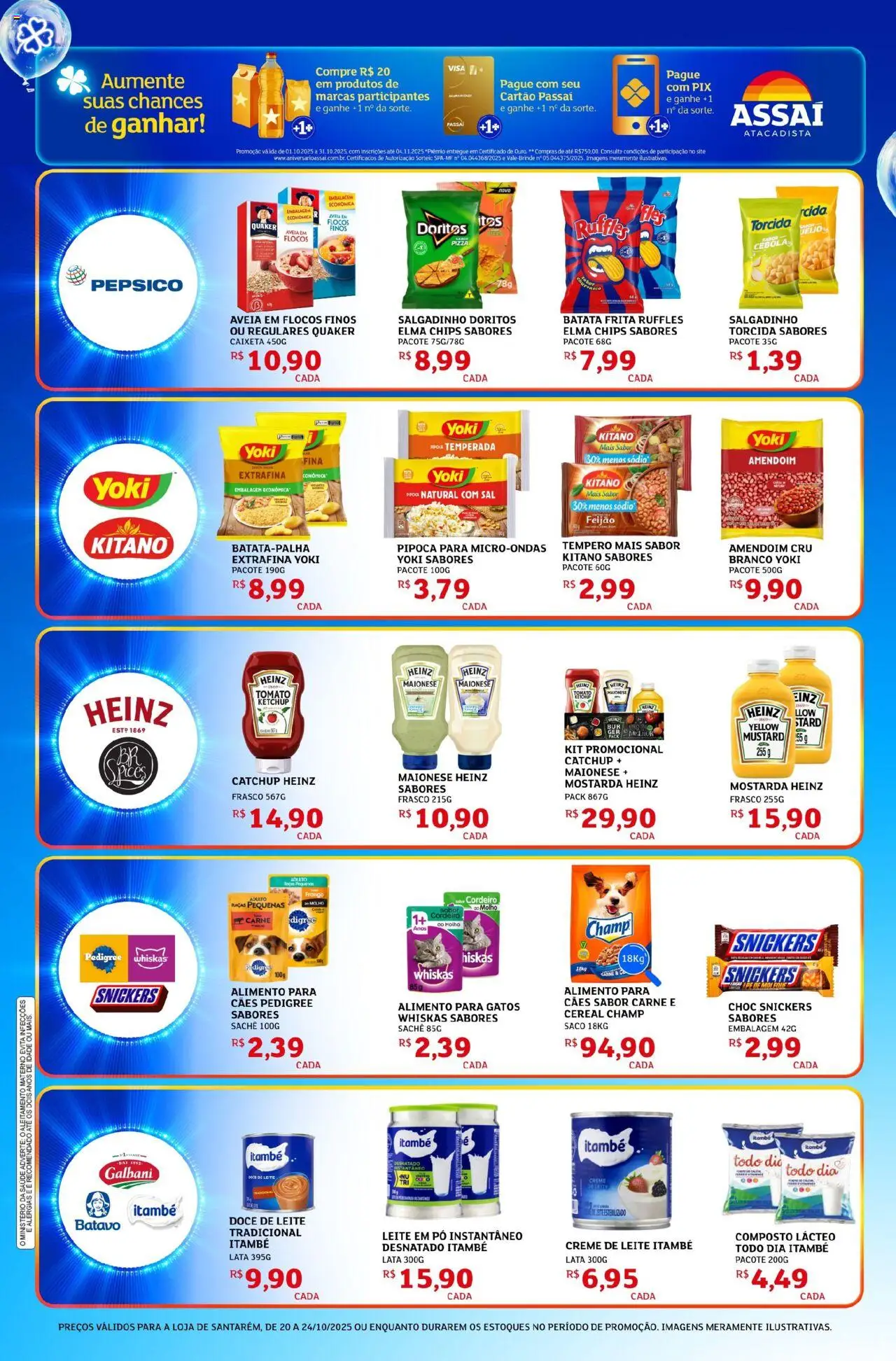 Assaí Atacadista Folheto - válido de 20.10.2025 | Página: 4 | Produtos: Cordeiro, Pizza, Flocos, Doce de leite