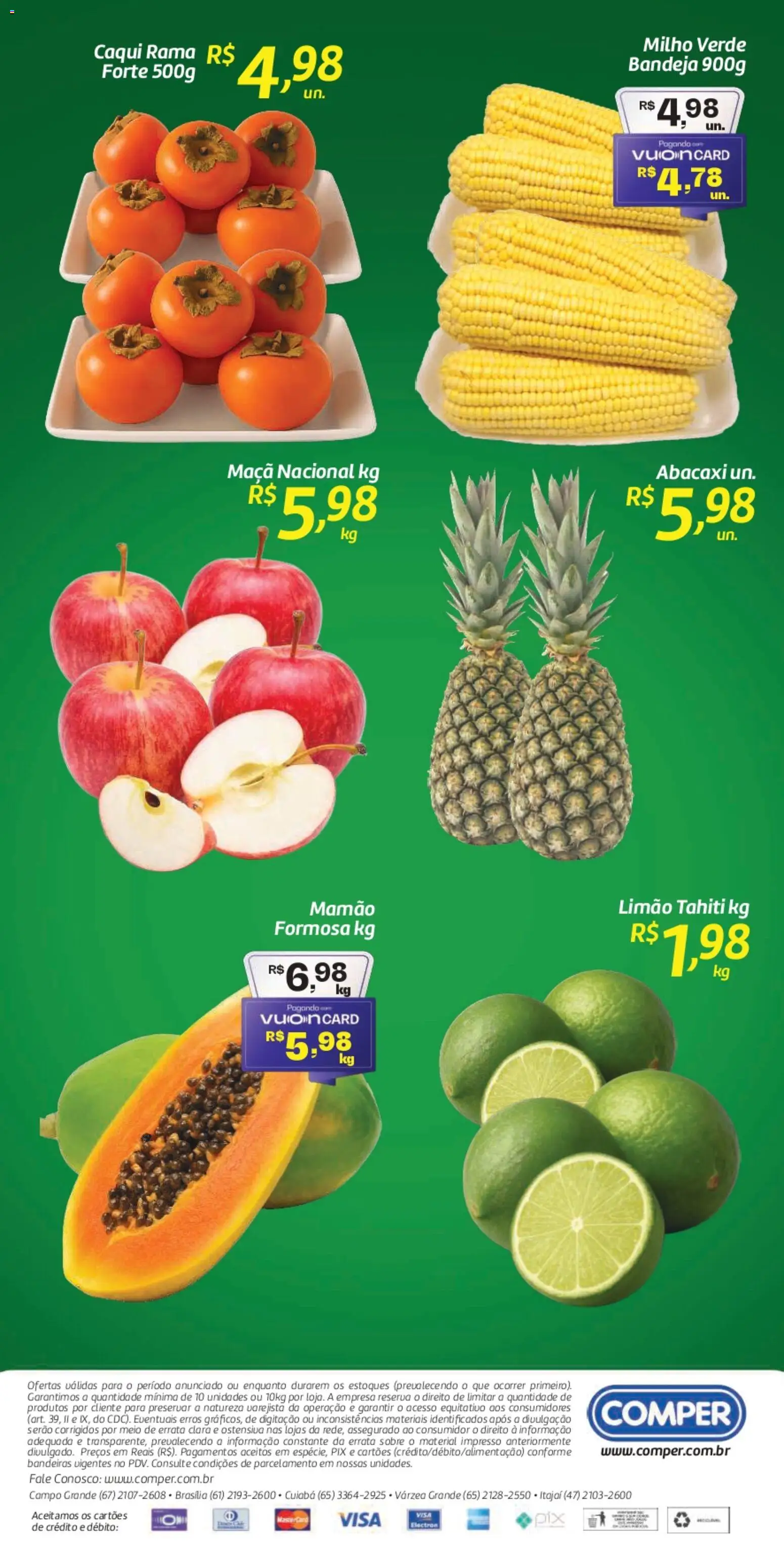 Comper Folheto - válido de 22.04.2026 | Página: 2 | Produtos: Caqui, Milho verde, Abacaxi, Bandeja