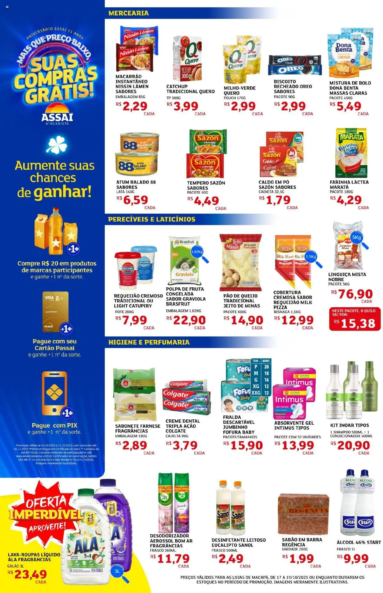 Assaí Atacadista Folheto - válido de 18.10.2025 | Página: 2 | Produtos: Picanha, Óleo, Catupiry, Absorvente