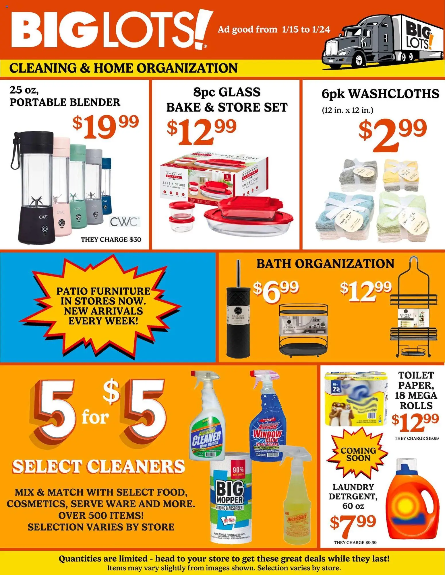 Big Lots Weekly Ad - valid from 15.01.2026 | Page: 3 | Products: Bath, Shower, Blender