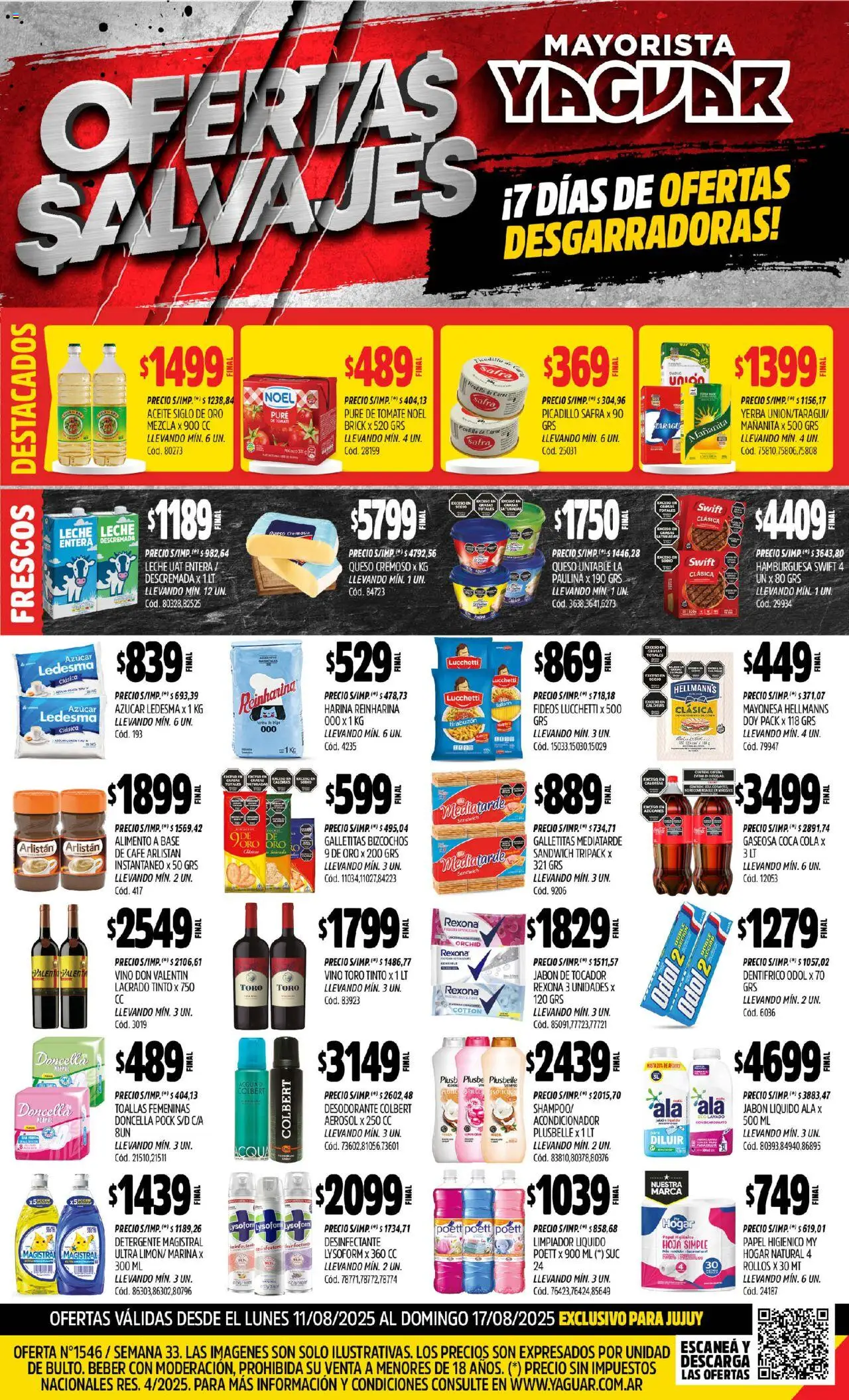 Yaguar - Jujuy │ válido desde el 11.08.2025 | Página: 1 | Productos: Jabón líquido, Gaseosa, Tomate, Detergente
