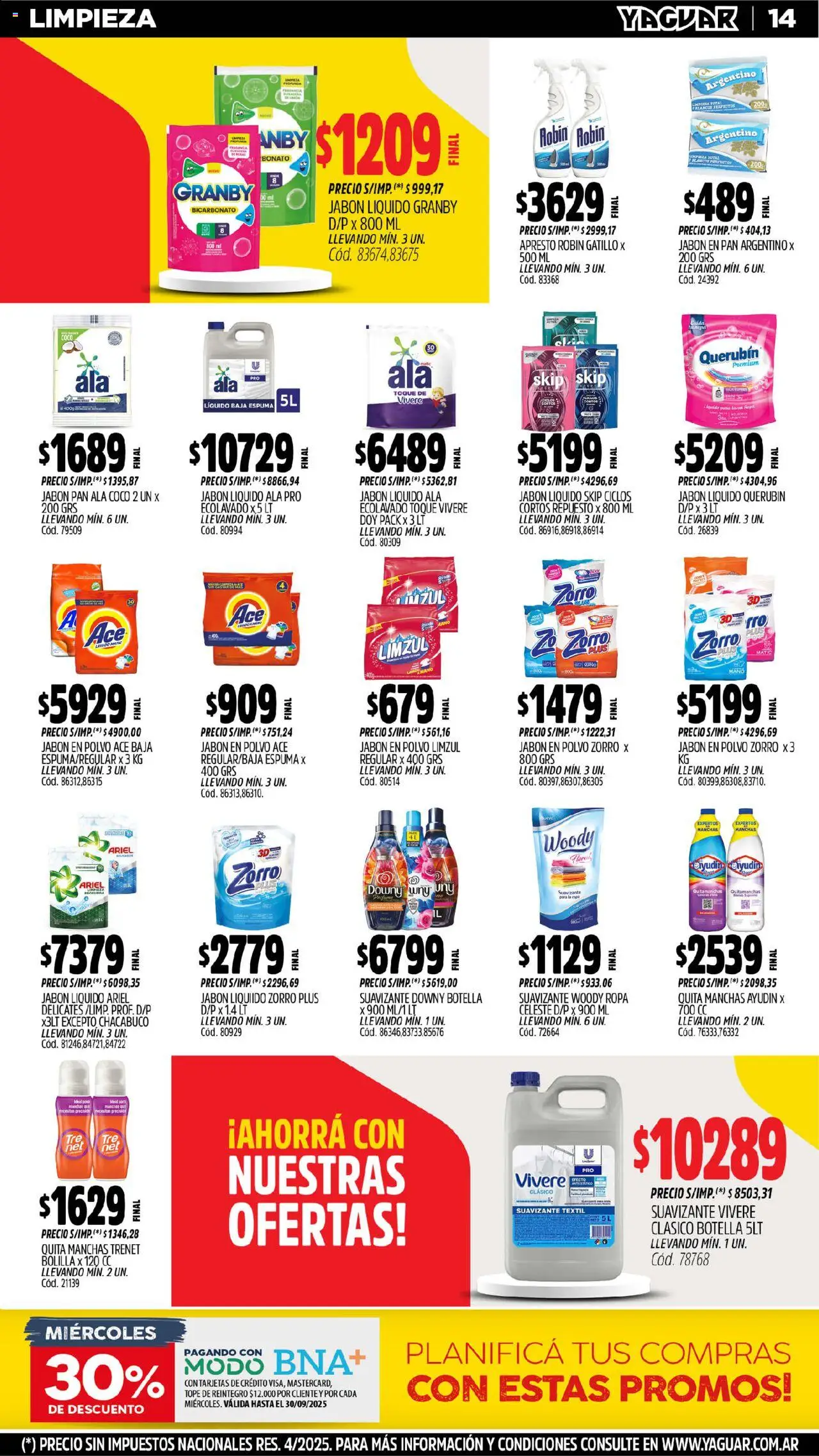 Yaguar - Parque Chacabuco │ válido desde el 15.09.2025 | Página: 16 | Productos: Botella, Jabón líquido, Jabón, Ropa