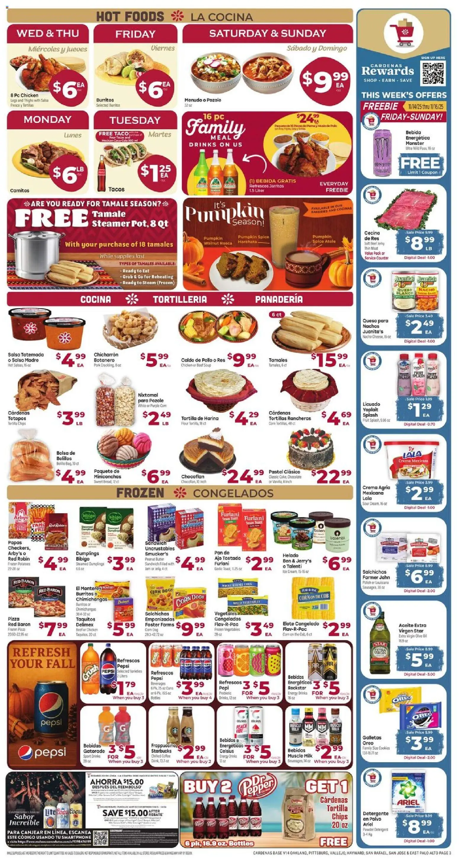 Cardenas Weekly Ad - valid from 12.11.2025 | Page: 3 | Products: Corn, Milk, Pumpkin, Smartphone