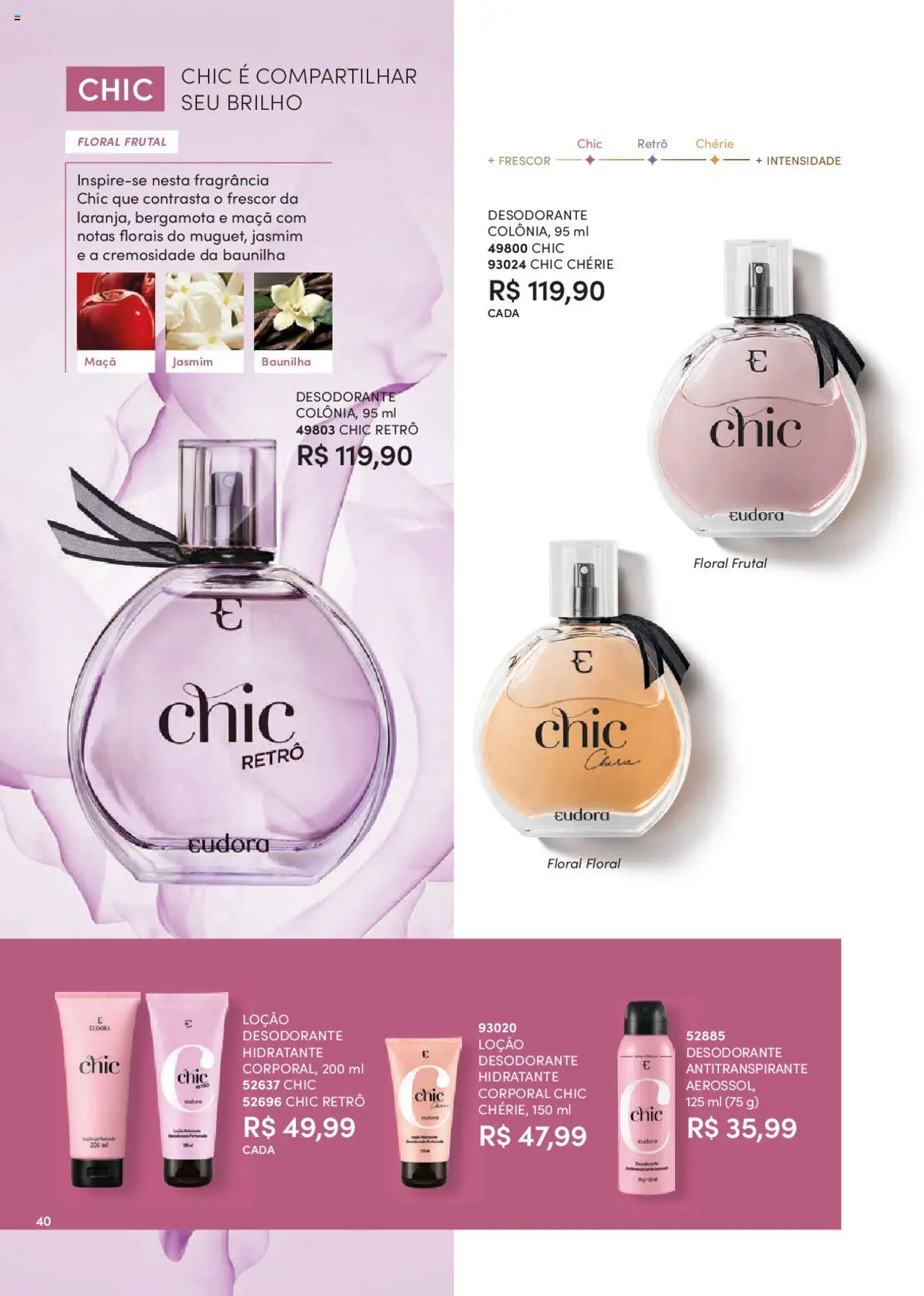Eudora Folheto - válido de 07.10.2025 | Página: 40 | Produtos: Bergamota, Fragrância, Desodorante