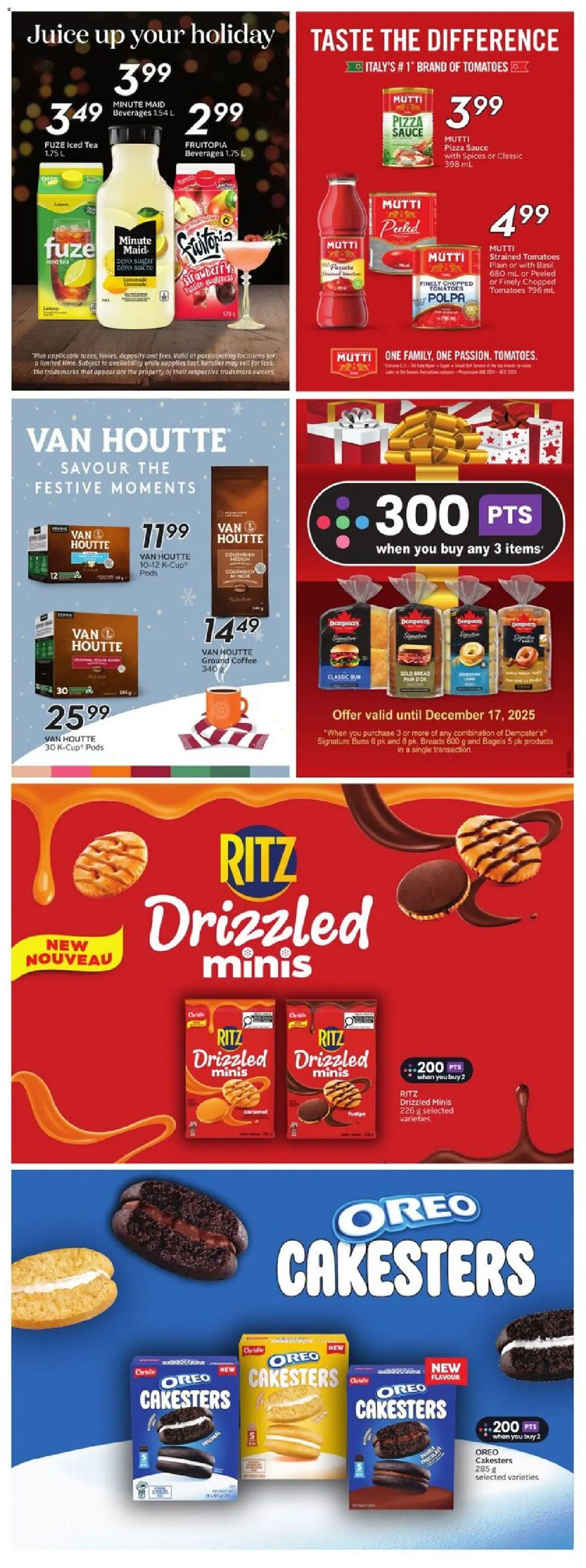 Sobeys flyer valid from 11.12.2025 | Page: 24 | Products: Tea, Bread, Pizza, Tomatoes