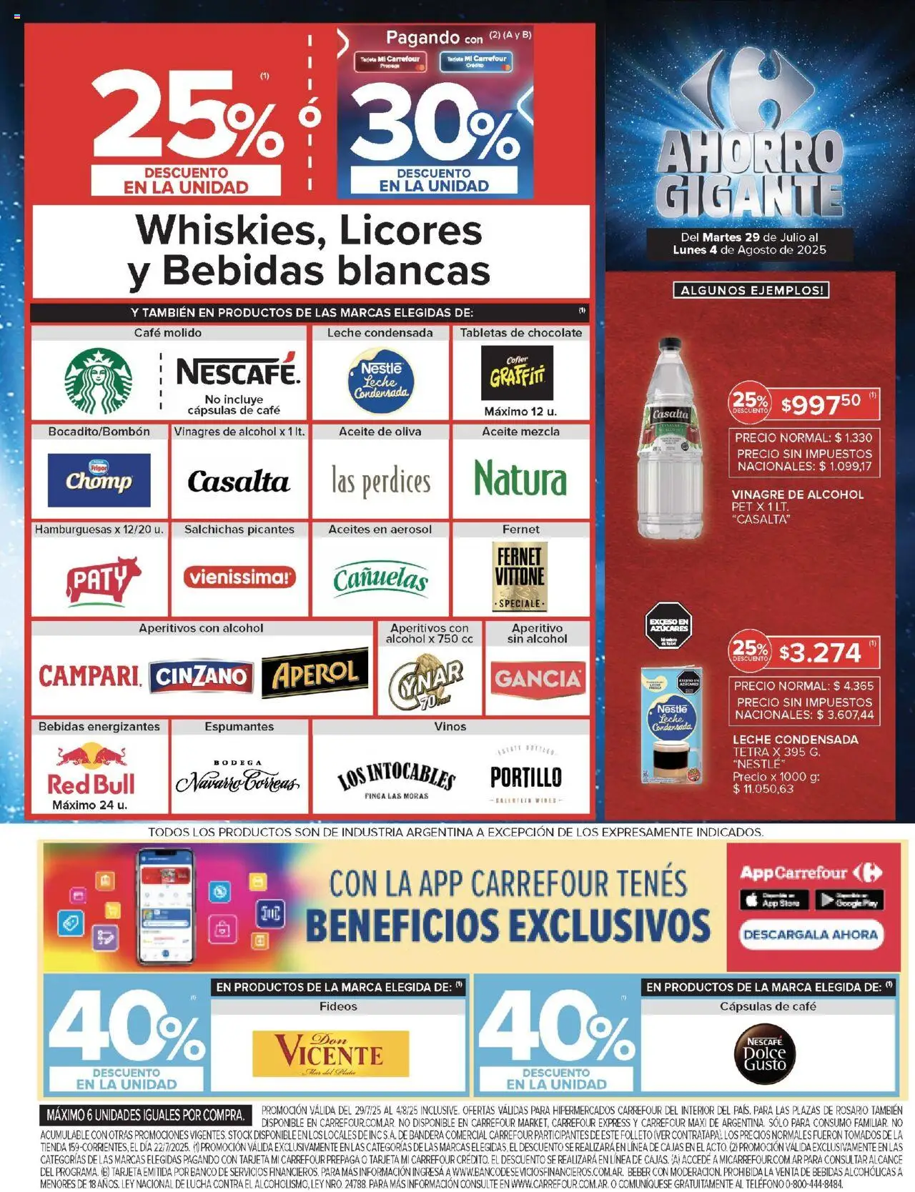 Carrefour ofertas - Córdoba │ válido desde el 29.07.2025 | Página: 7 | Productos: Teléfono, Café, Chocolate, Fideos