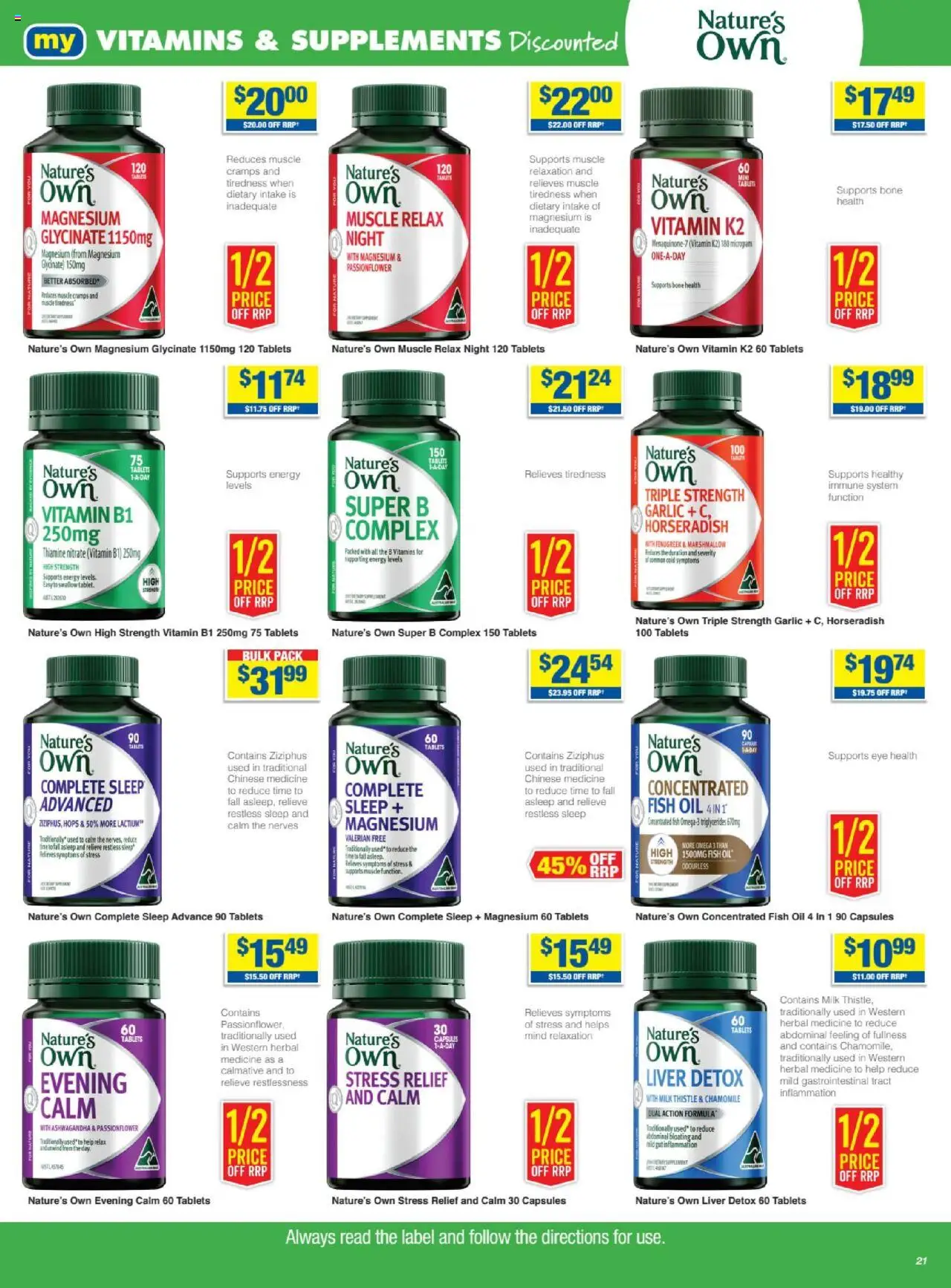 My Chemist catalogue - valid from 26.06.2025 | Page: 21 | Products: Milk, Garlic, Fish oil, Tablets