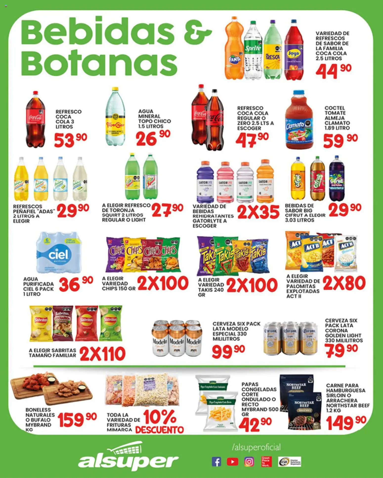 Nuevas ofertas de Alsuper válidas en toda la República Mexicana desde el 23.01.2026. ¡Encuentra las mejores ofertas en Alsuper folleto Durango! | Página: 3 | Productos: Refresco, Agua, Toronja, Cerveza