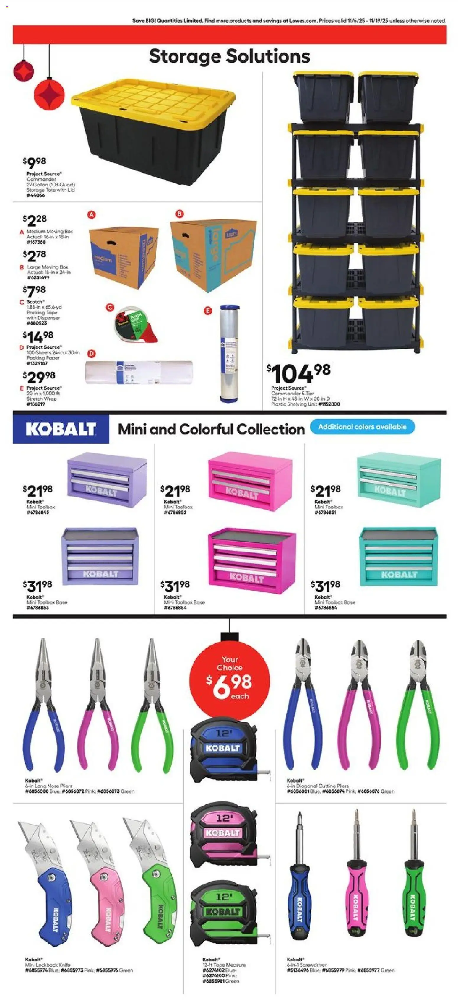 Lowe's Weekly Ad - valid from 06.11.2025 | Page: 9 | Products: Screwdriver, Box, Tape Measure