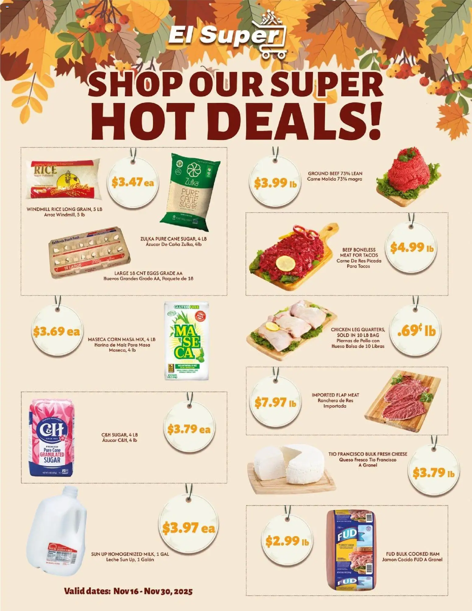 El Super Weekly Ad - CA - valid from 26.11.2025 | Page: 5 | Products: Corn, Rice, Beef, Sugar