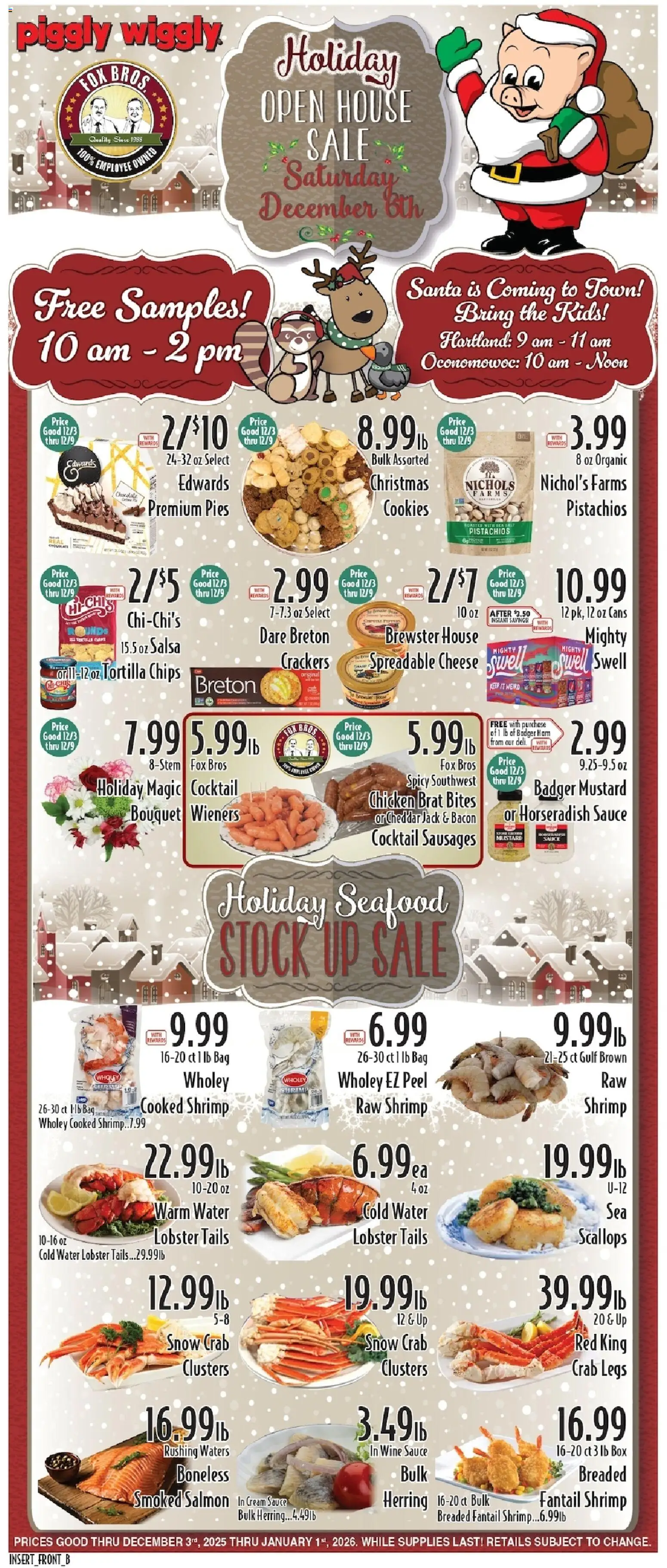 Piggly Wiggly Weekly Ad - valid from 03.12.2025 | Page: 1 | Products: Ham, Cookies, Sauce, Seafood