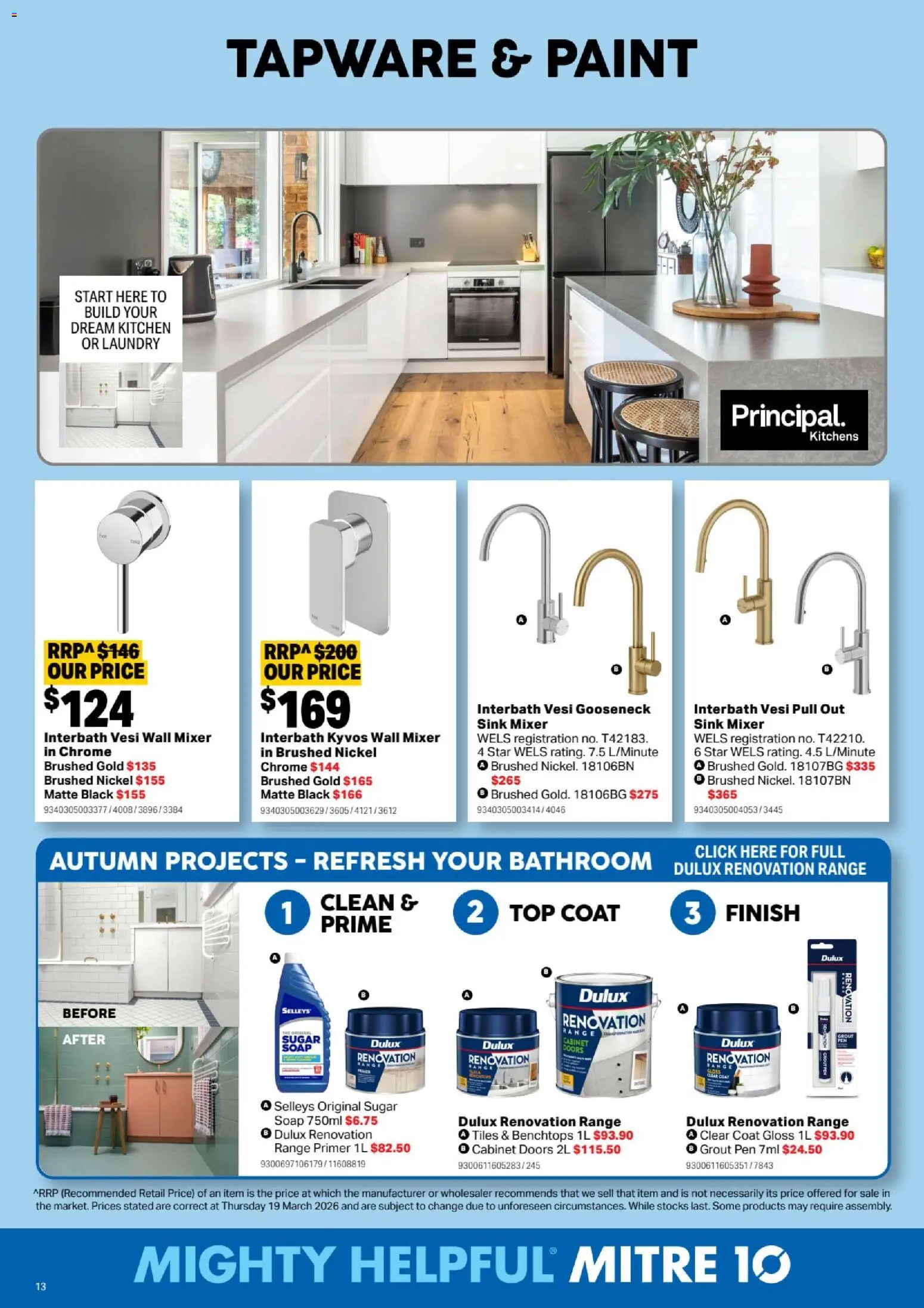 Mitre 10 catalogue - valid from 29.04.2026 | Page: 13 | Products: Cabinet, Laundry, Mixer, Bathroom