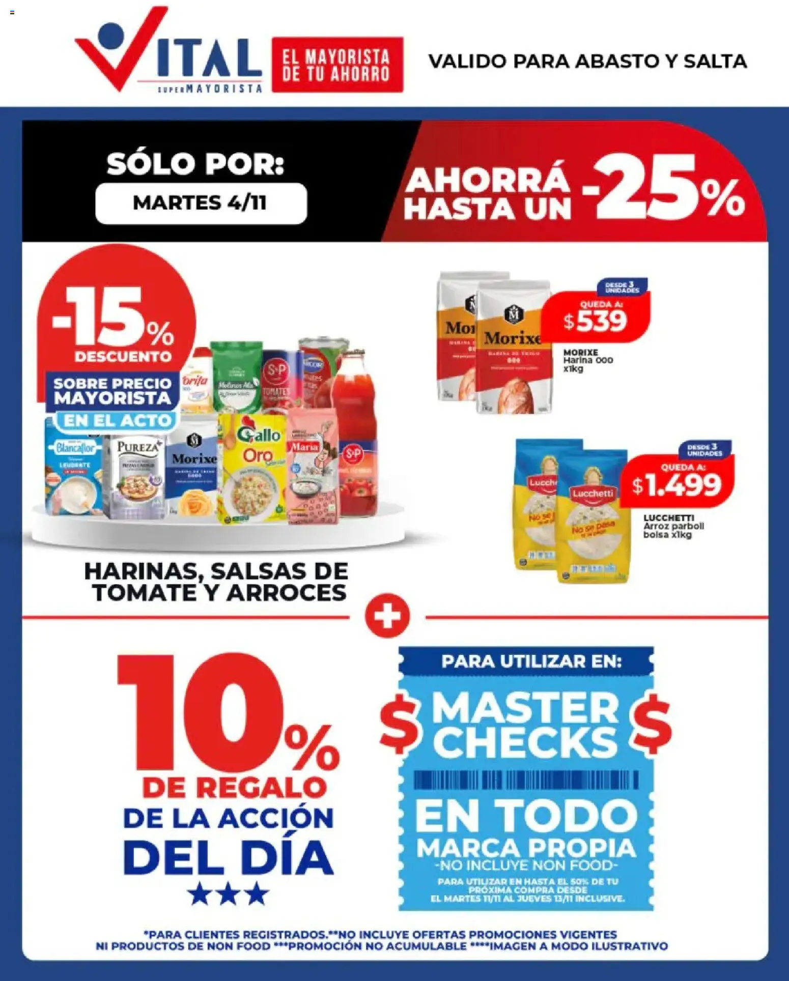 Vital - Todas las sucursales Abasto │ válido desde el 04.11.2025 | Página: 2 | Productos: Bolsa, Sobre, Harina, Tomates