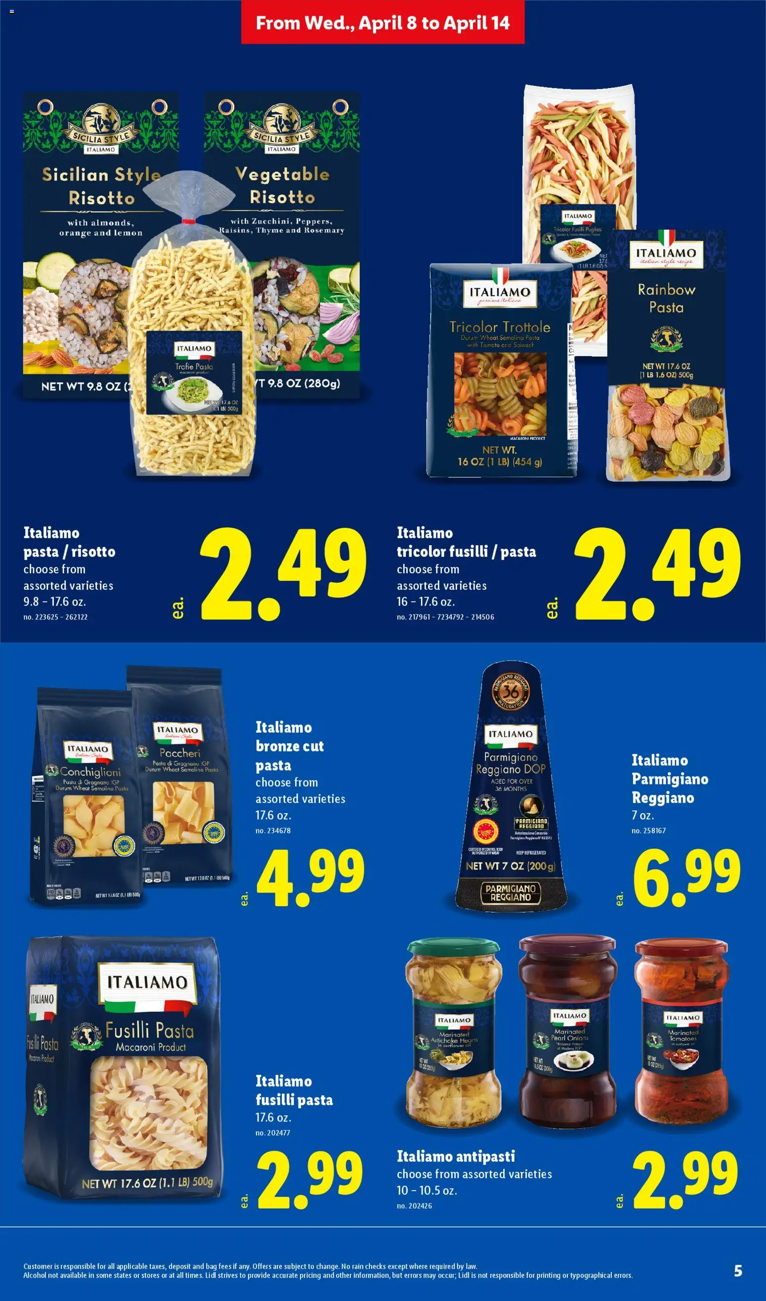 Lidl Weekly Ad - valid from 08.04.2026 | Page: 5 | Products: Spinach, Oil, Tomatoes, Bag