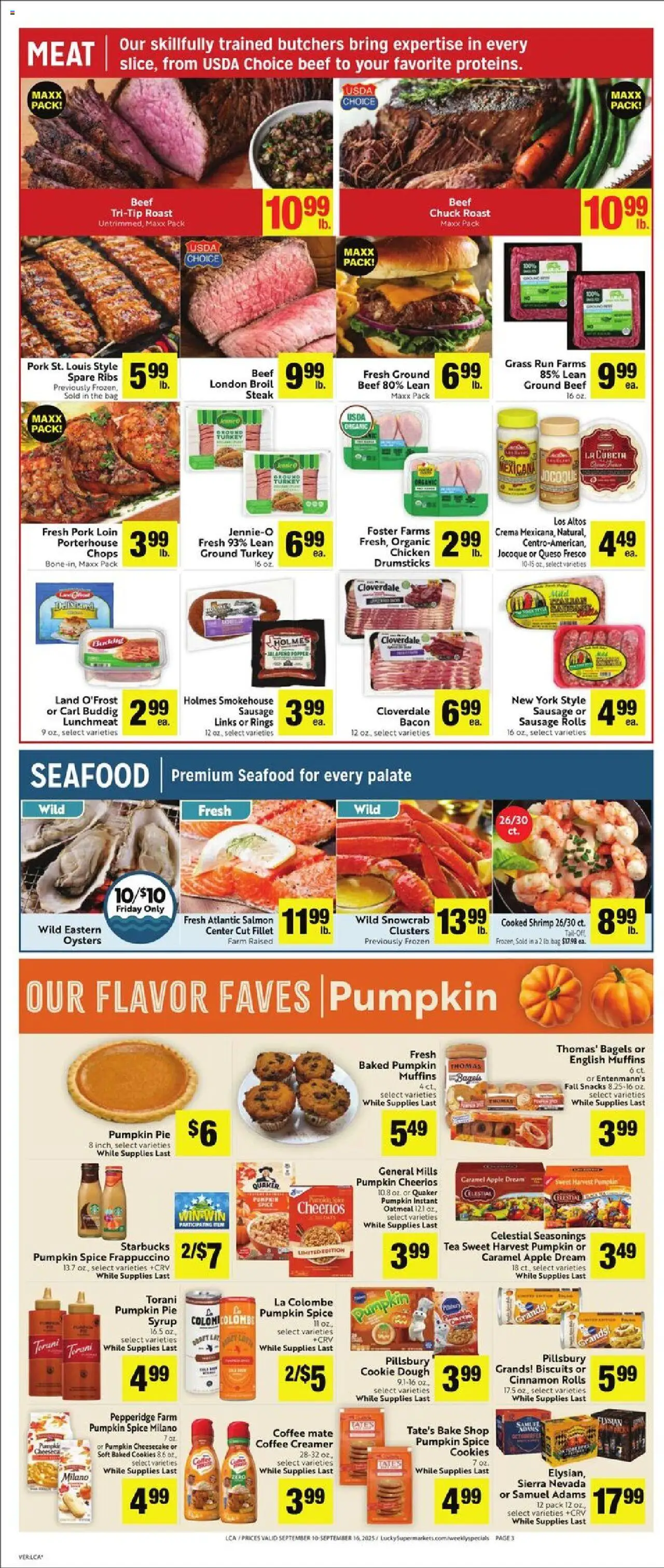 Lucky Supermarkets Weekly - AK - valid from 10.09.2025 | Page: 5 | Products: Coffee, Beef, Seafood, Bag