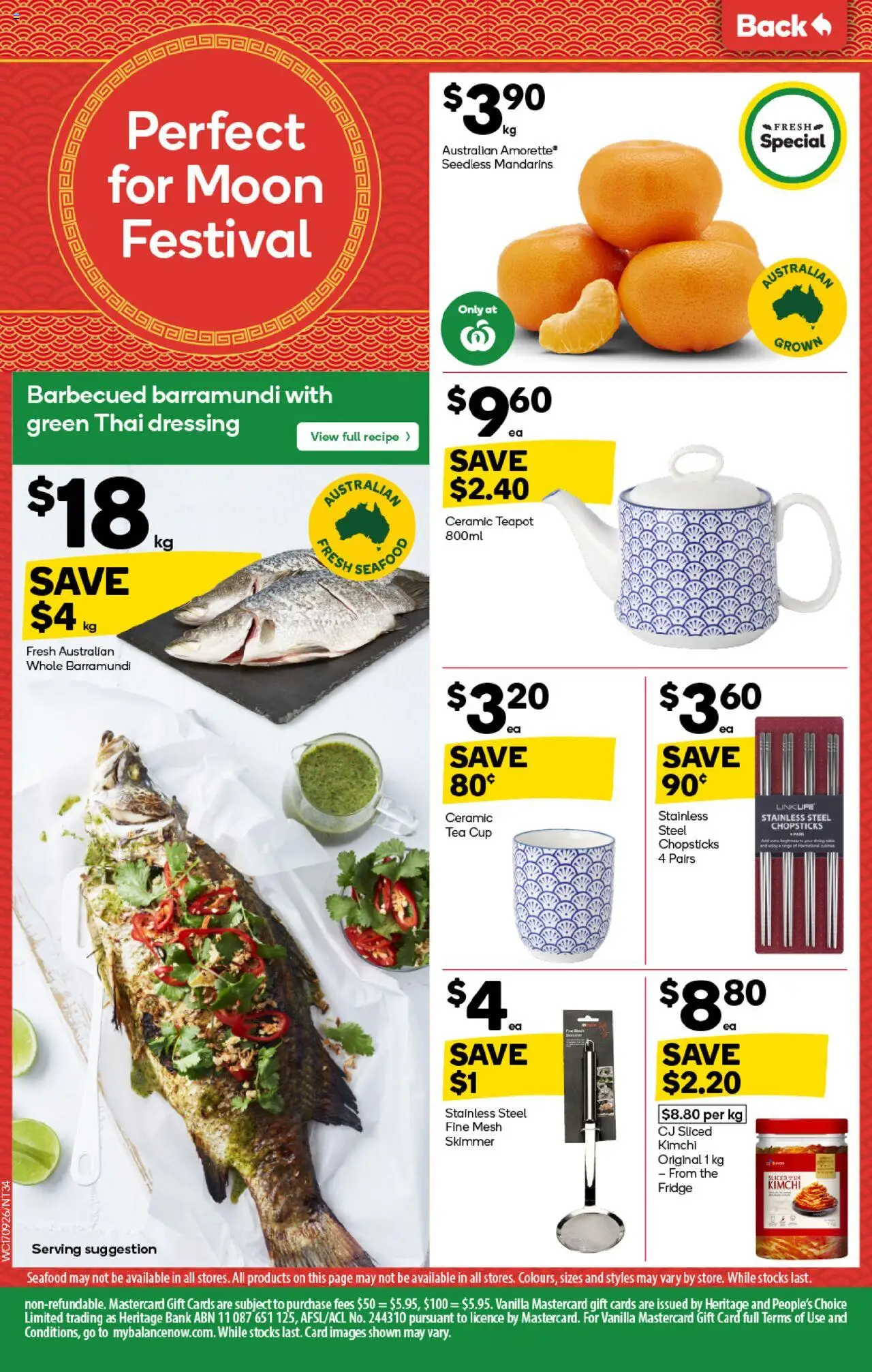 Woolworths catalogue - valid from 17.09.2025 | Page: 32 | Products: Tea, Mandarins, Seafood, Fridge