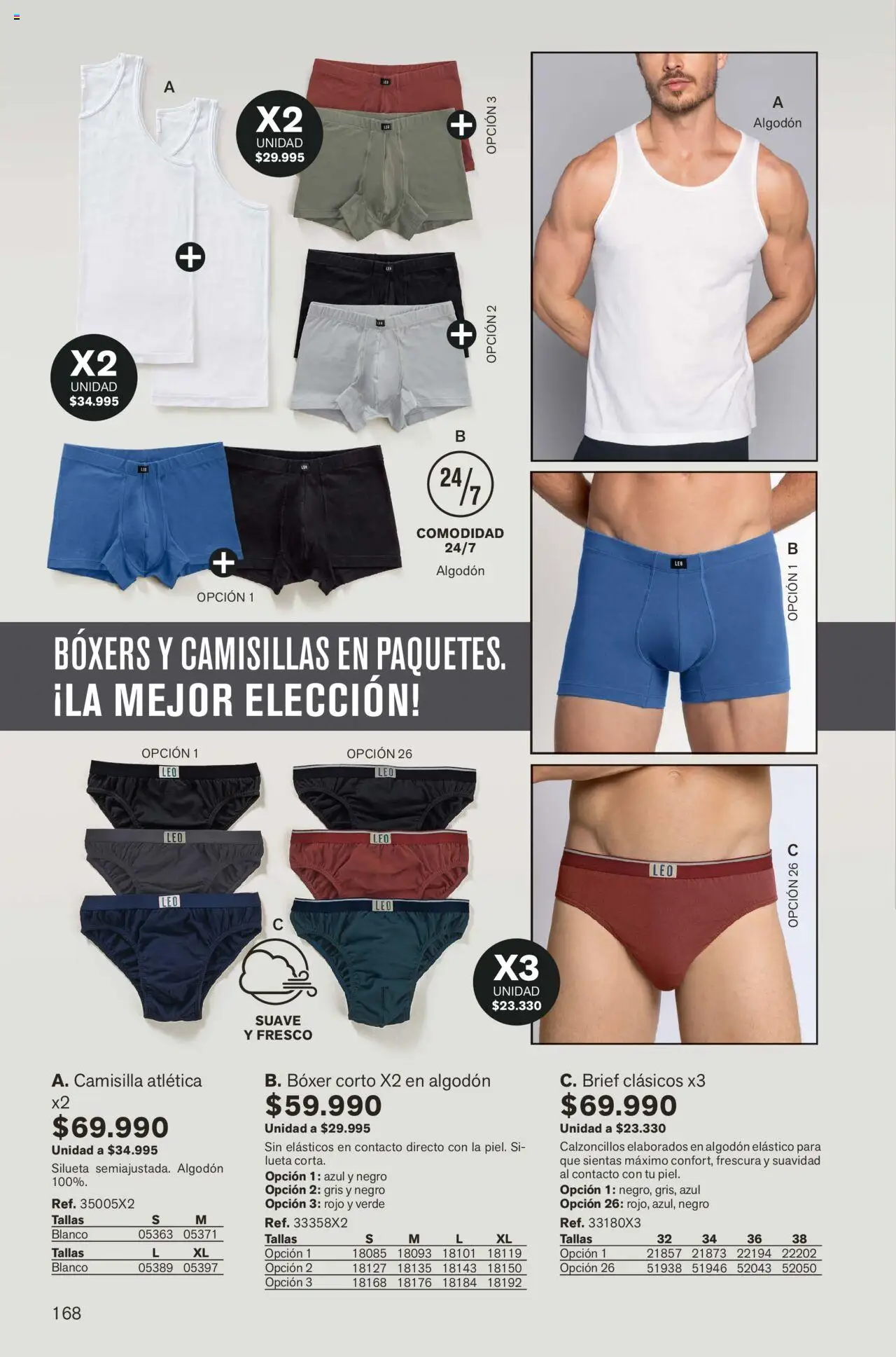 Leonisa revista - valida desde el 01.09.2025 | Página: 168 | Productos: Algodón, Boxers