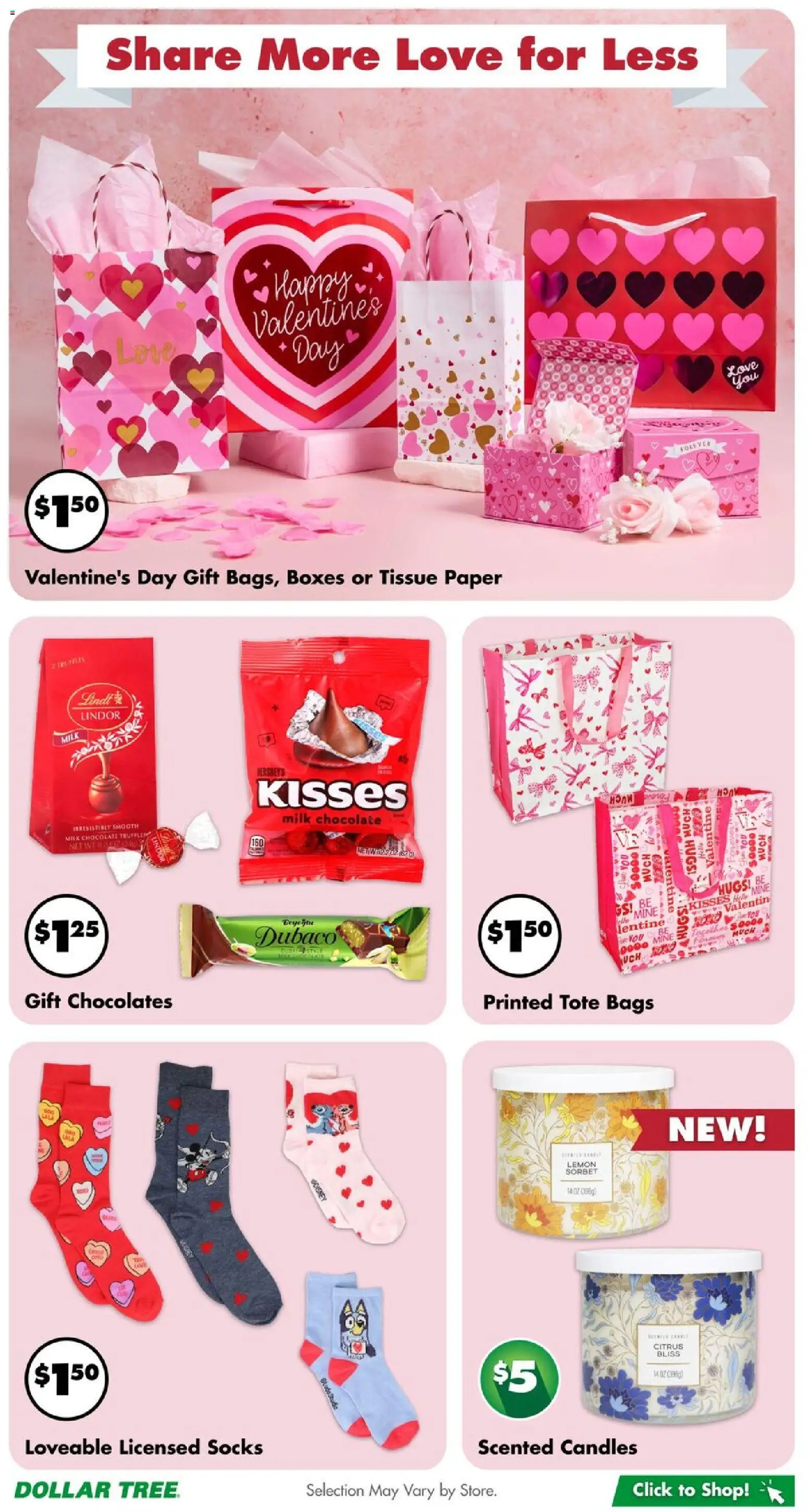 Dollar Tree Weekly Ad - valid from 01.02.2026 | Page: 9 | Products: Milk, Chocolate, Socks, Lemon