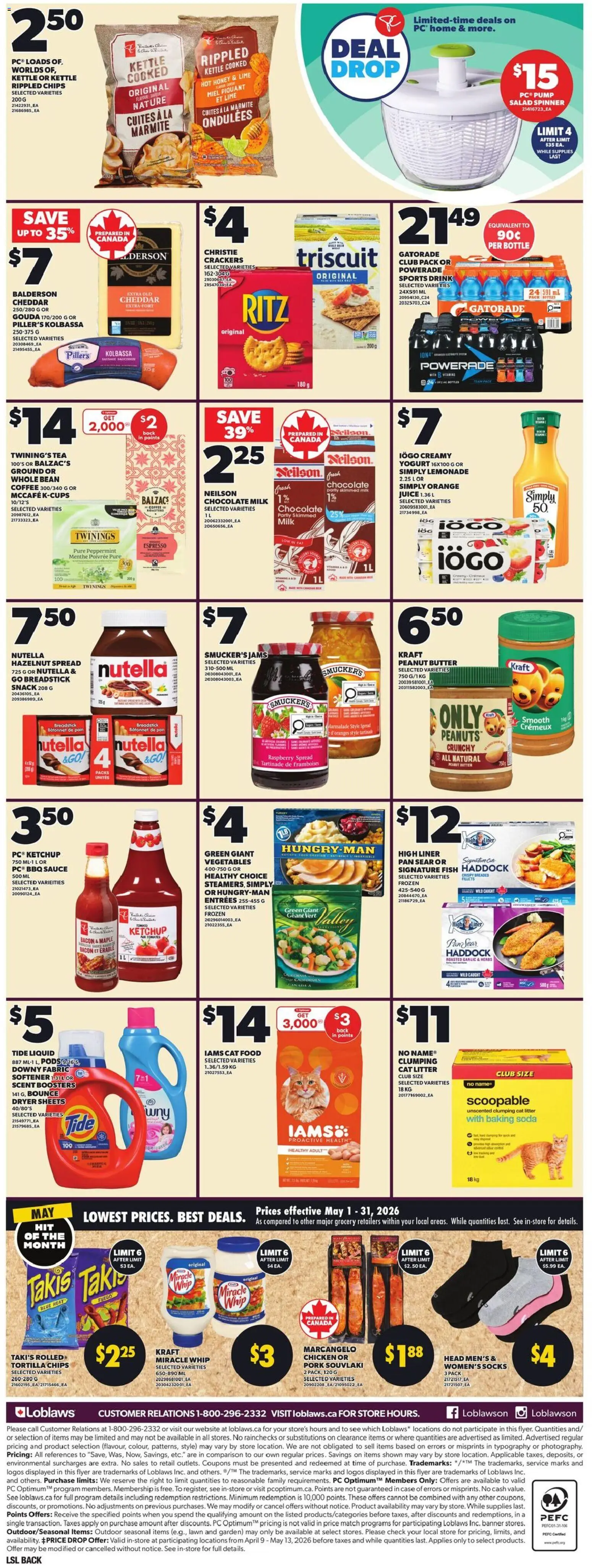 Loblaws flyer valid from 30.04.2026 | Page: 5 | Products: Tea, Dryer, Kettle, Chicken