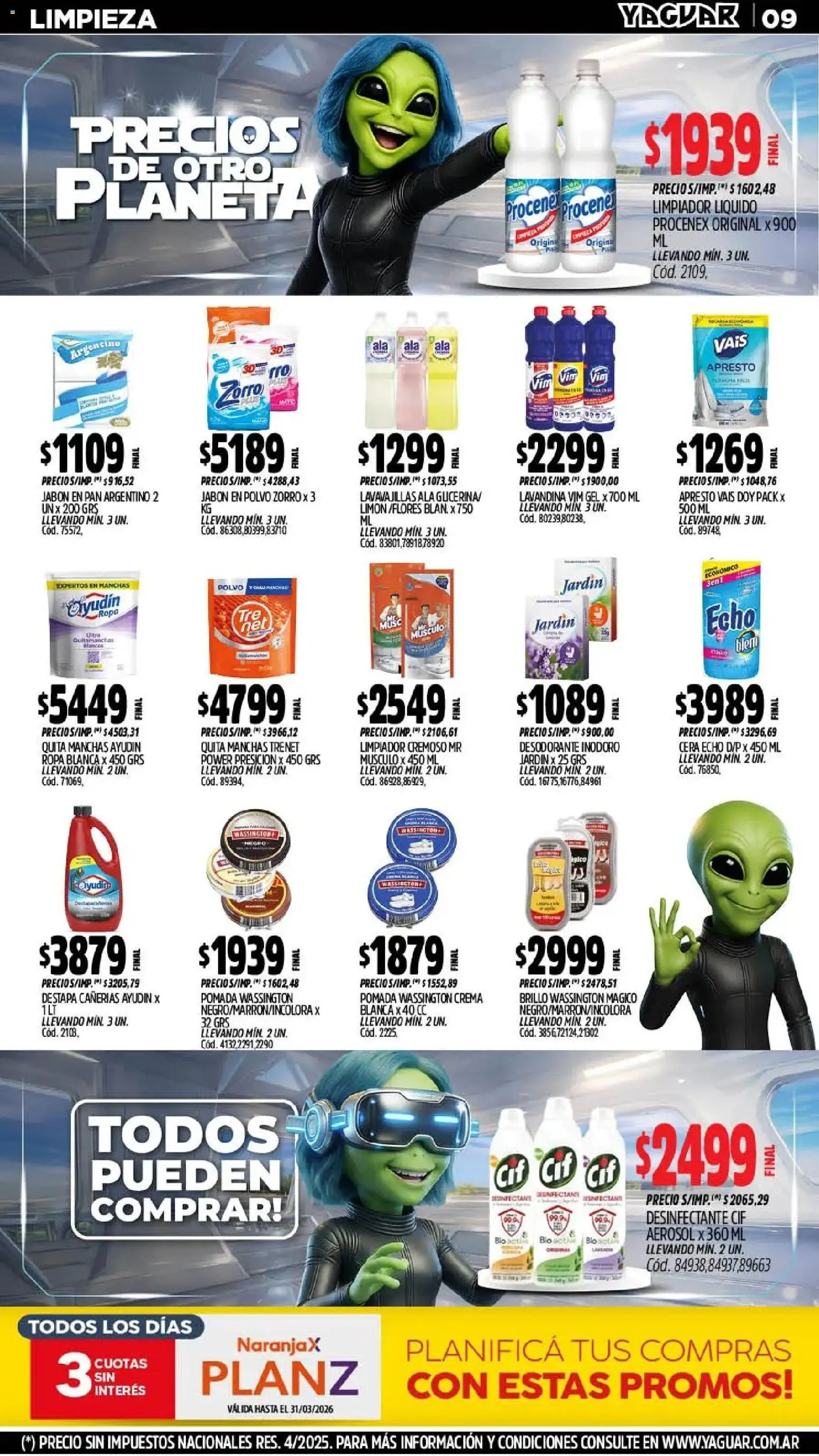 Yaguar - Oferta Semanal Chaco │ válido desde el 02.03.2026 | Página: 9 | Productos: Inodoro, Jabón, Limpiador, Crema