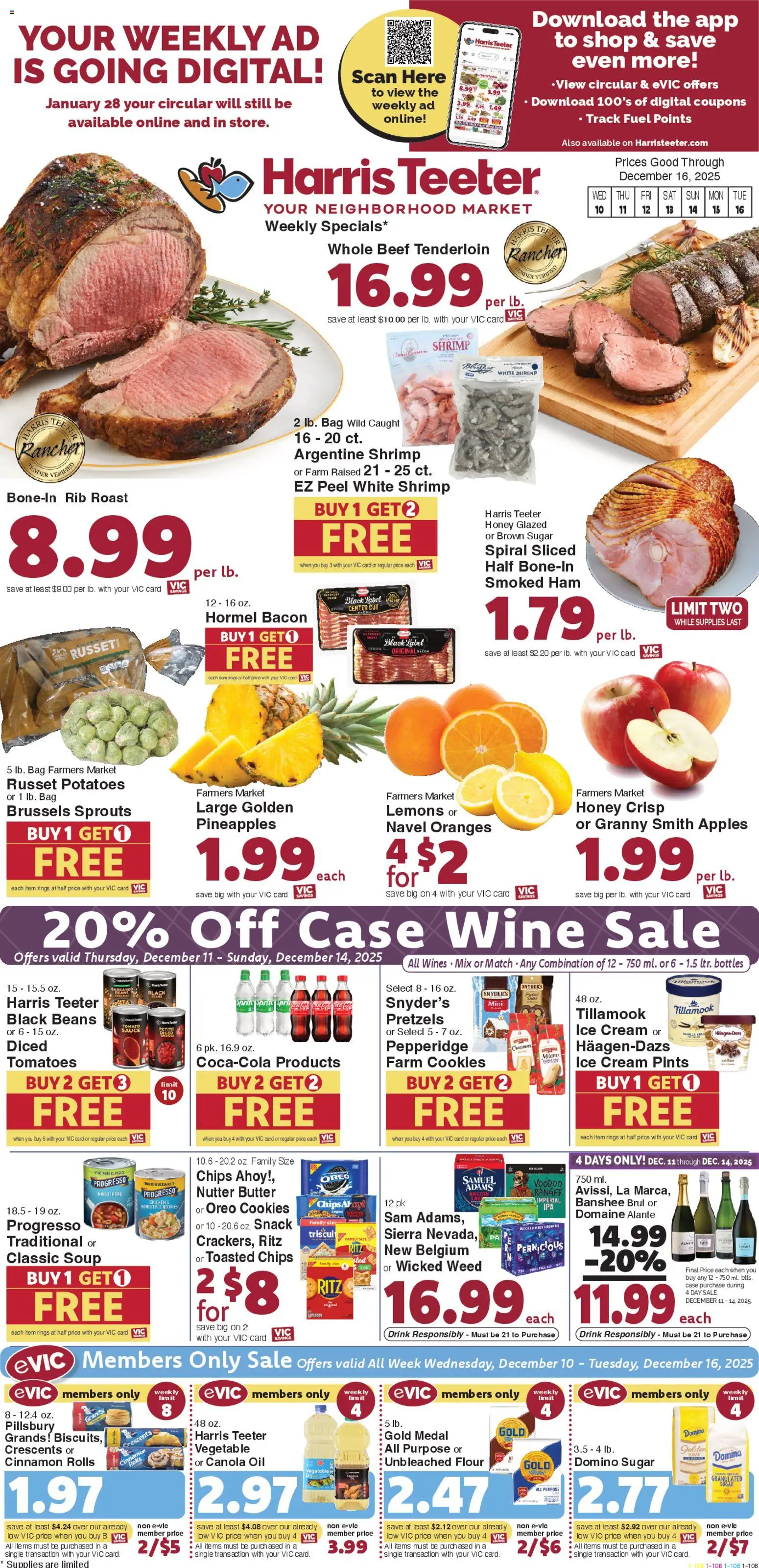 Harris Teeter Weekly Ad - valid from 10.12.2025 | Page: 1 | Products: Oil, Ham, Beef, Potatoes