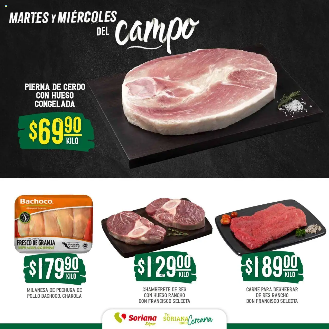 Nuevas ofertas de Soriana válidas en toda la República Mexicana desde el 29.07.2025. ¡Encuentra las mejores ofertas en Soriana - Martes y Miércoles del Campo Súper: BCS, Son y Sin! | Página: 5 | Productos: Pollo, Milanesa, Cerdo, Res