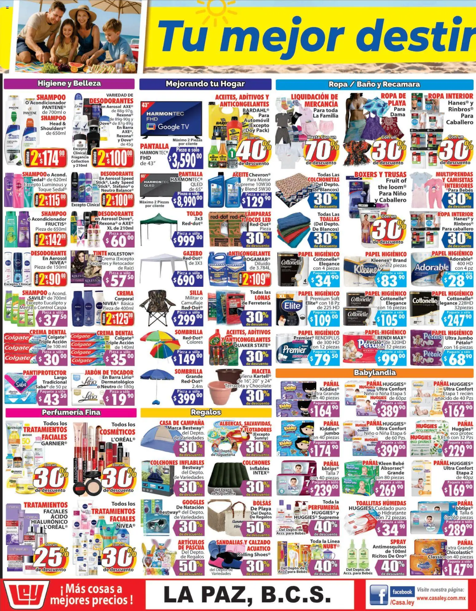 Nuevas ofertas de Casa Ley válidas en toda la República Mexicana desde el 01.04.2026. ¡Encuentra las mejores ofertas en Casa Ley folleto Autoservicio La Paz, BCS! | Página: 3 | Productos: Crema, Ropa, Baño, Gazebo