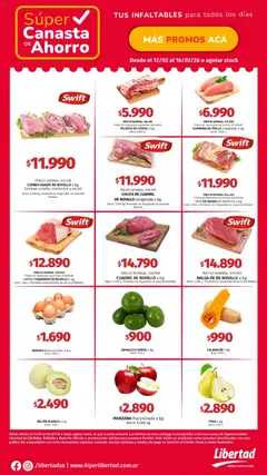 Vista previa Hipermercado Libertad catálogo válido desde el 12.02.2026 | Página: 2 | Productos: Pollo, Manzana, Huevos, Jamón