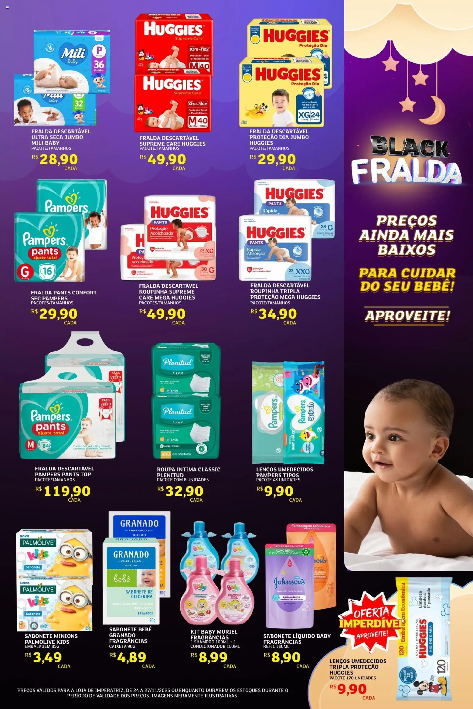 Assaí Atacadista Folheto - válido de 24.11.2025 | Página: 3 | Produtos: Pampers, Condicionador, Sabonete, Fraldas