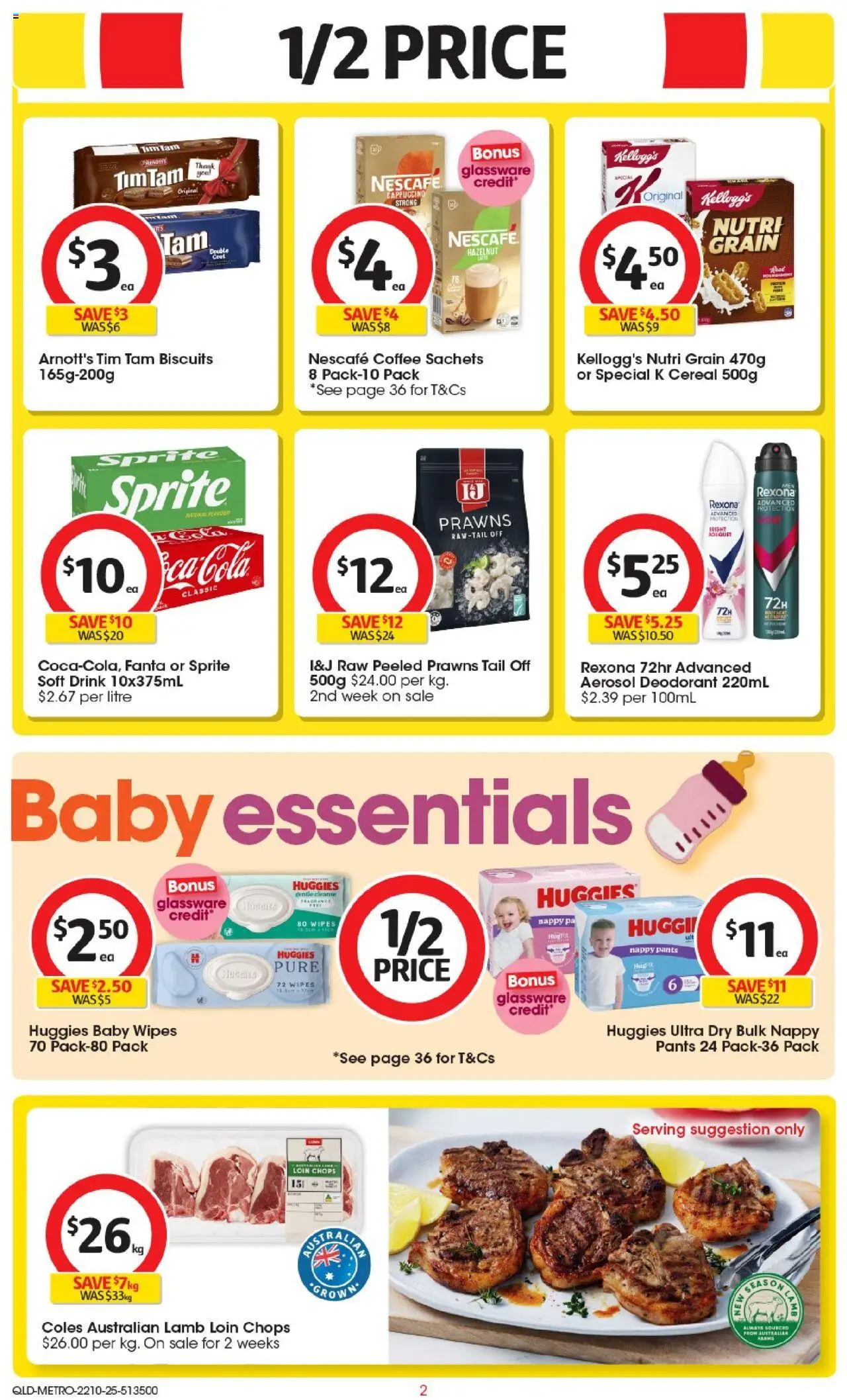 Coles catalogue - valid from 22.10.2025 | Page: 3 | Products: Cereal, Biscuits, Pants, Nescafe