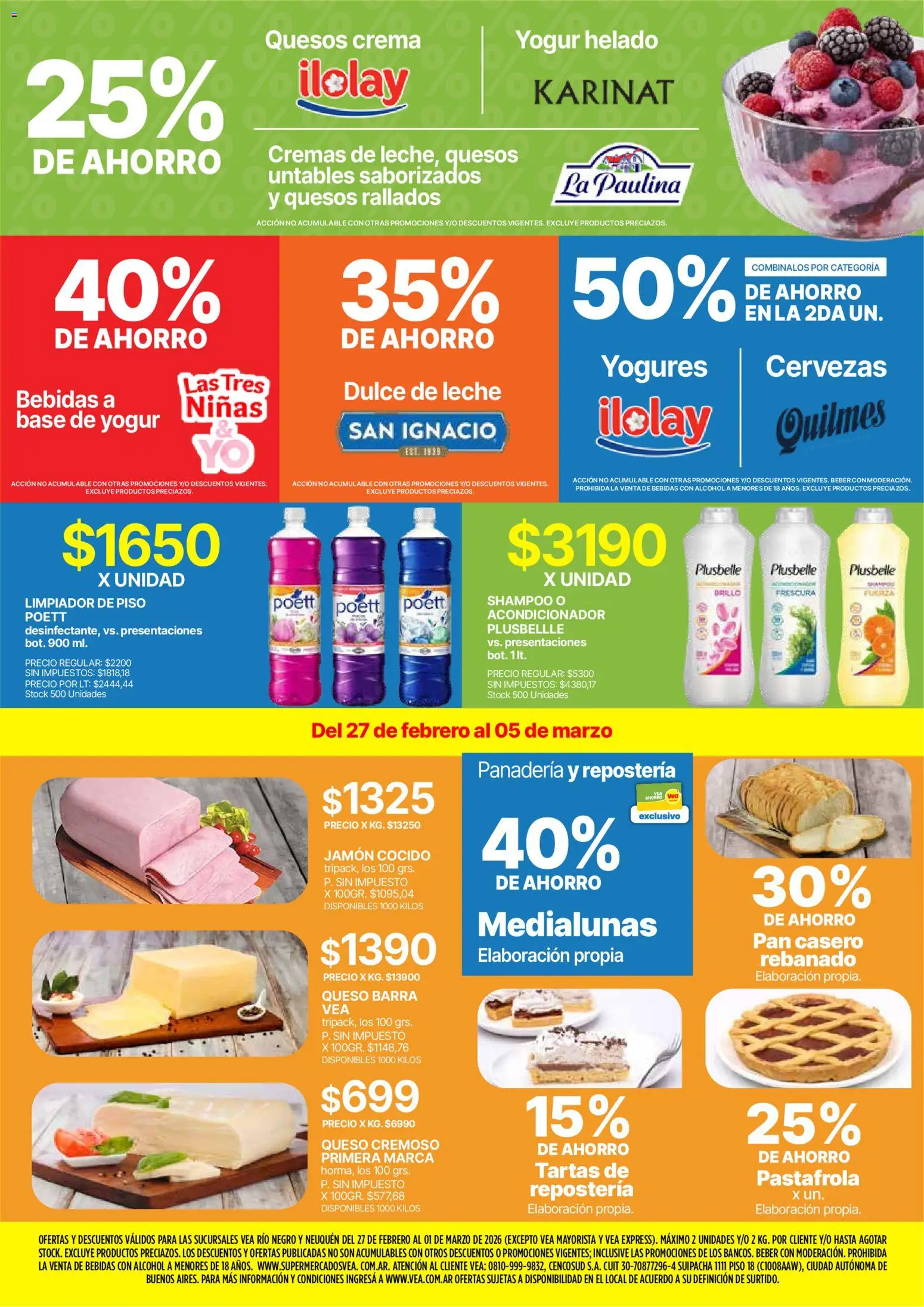 Vea - Ofertas fin de semana Patagonia │ válido desde el 27.02.2026 | Página: 2 | Productos: Shampoo, Leche, Jamón, Limpiador