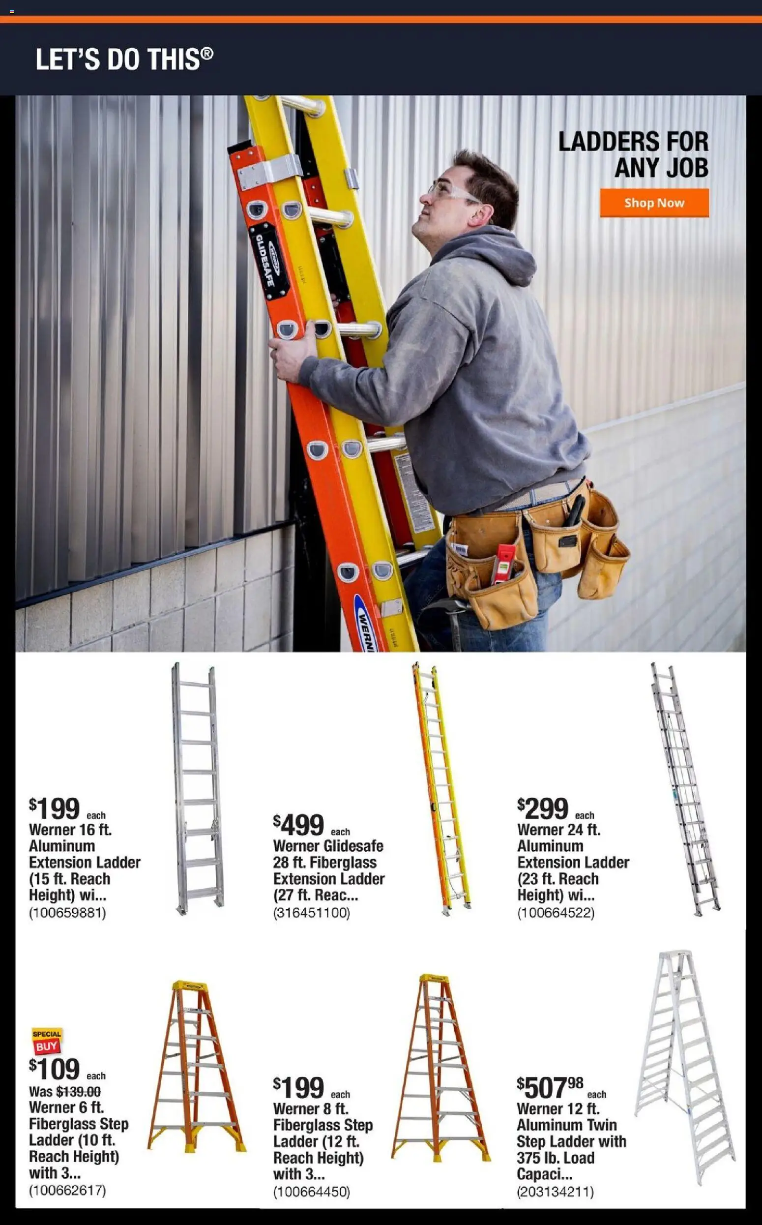 Home Depot Shop Pro Ad - valid from 27.10.2025 | Page: 3 | Products: Ladder