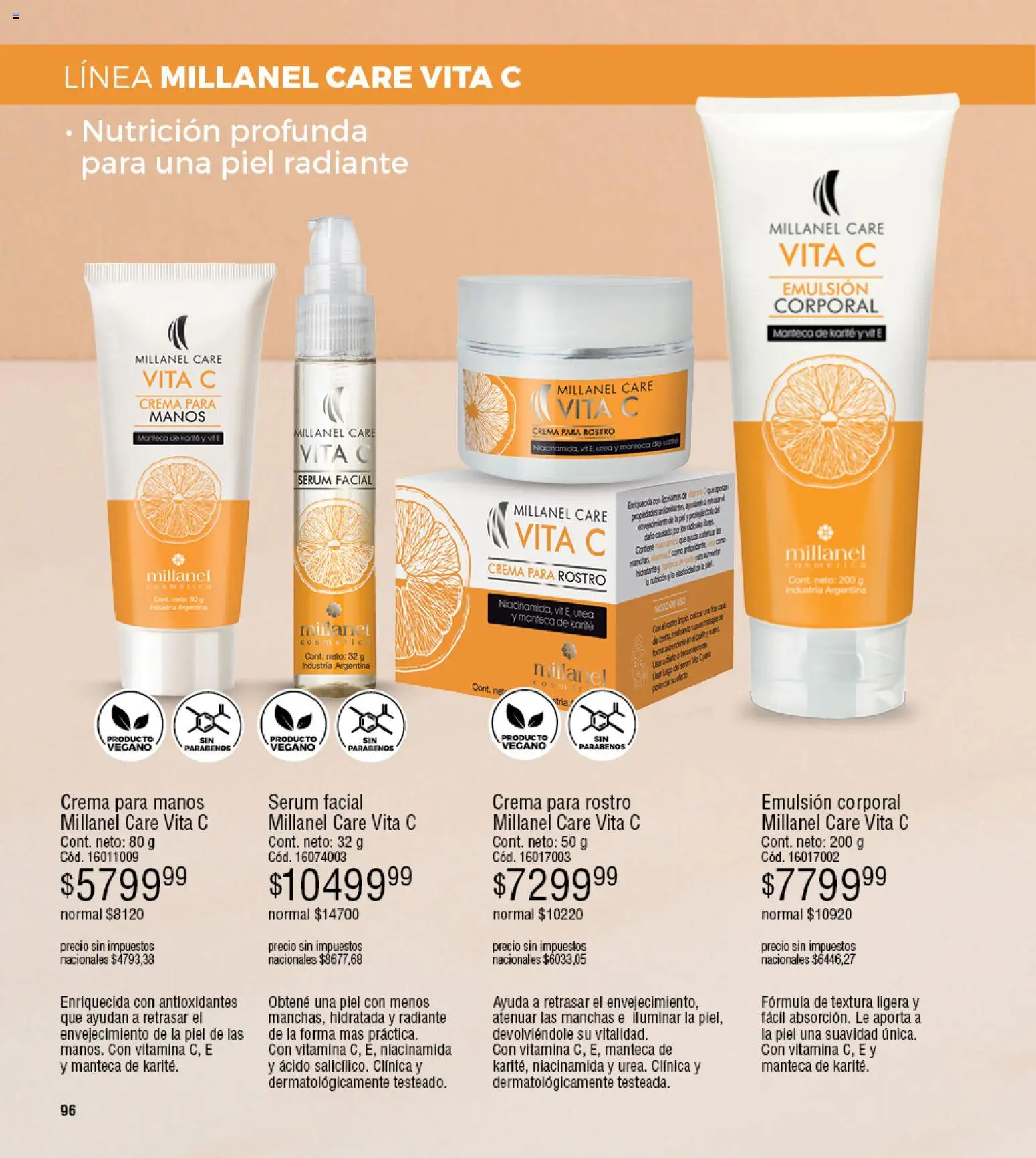 Millanel - Catálogo │ válido desde el 02.03.2026 | Página: 96 | Productos: Serum, Emulsión, Radiante, Crema