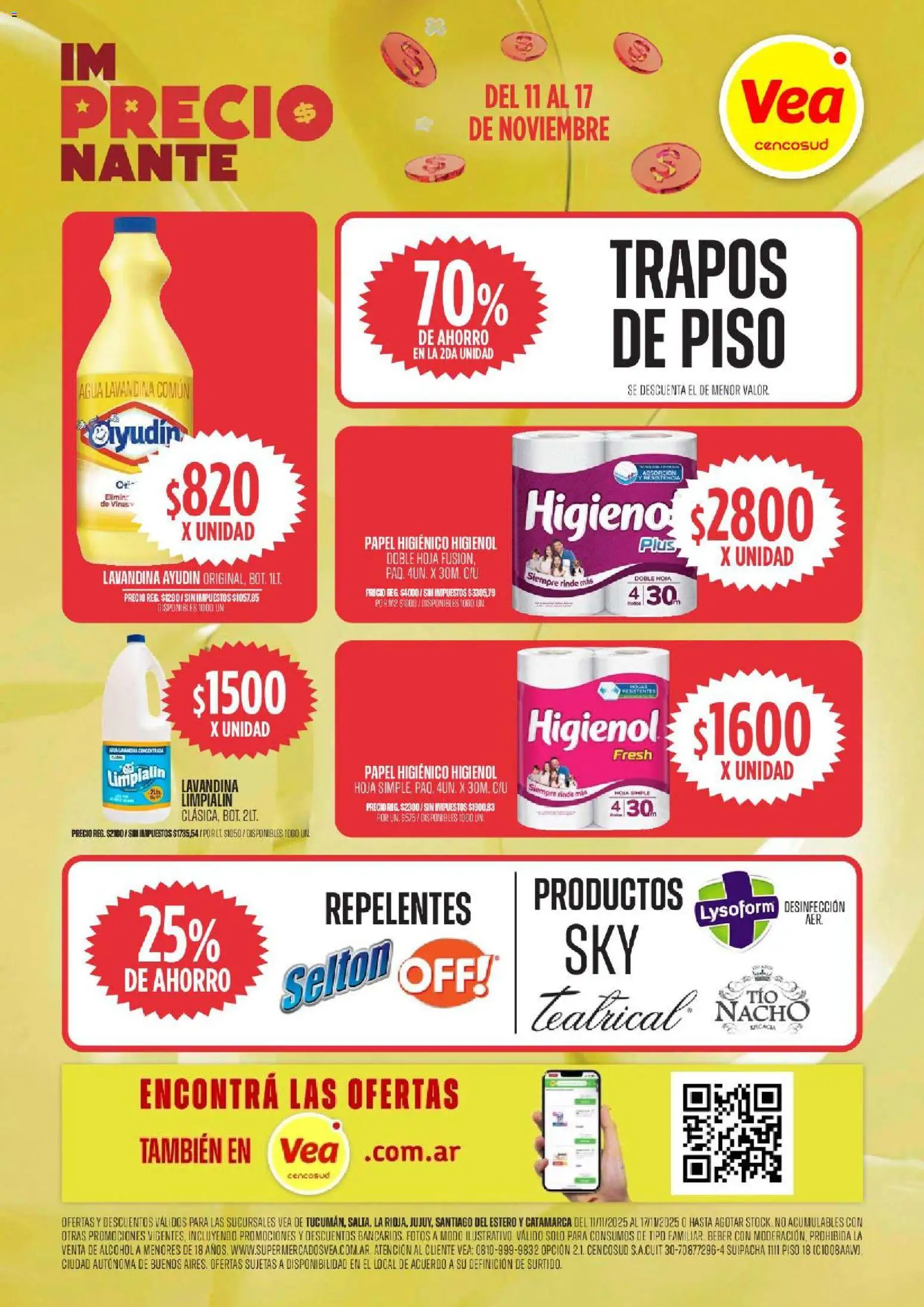 Vea ofertas │ válido desde el 11.11.2025 | Página: 8 | Productos: Papel higiénico, Lavandina, Agua