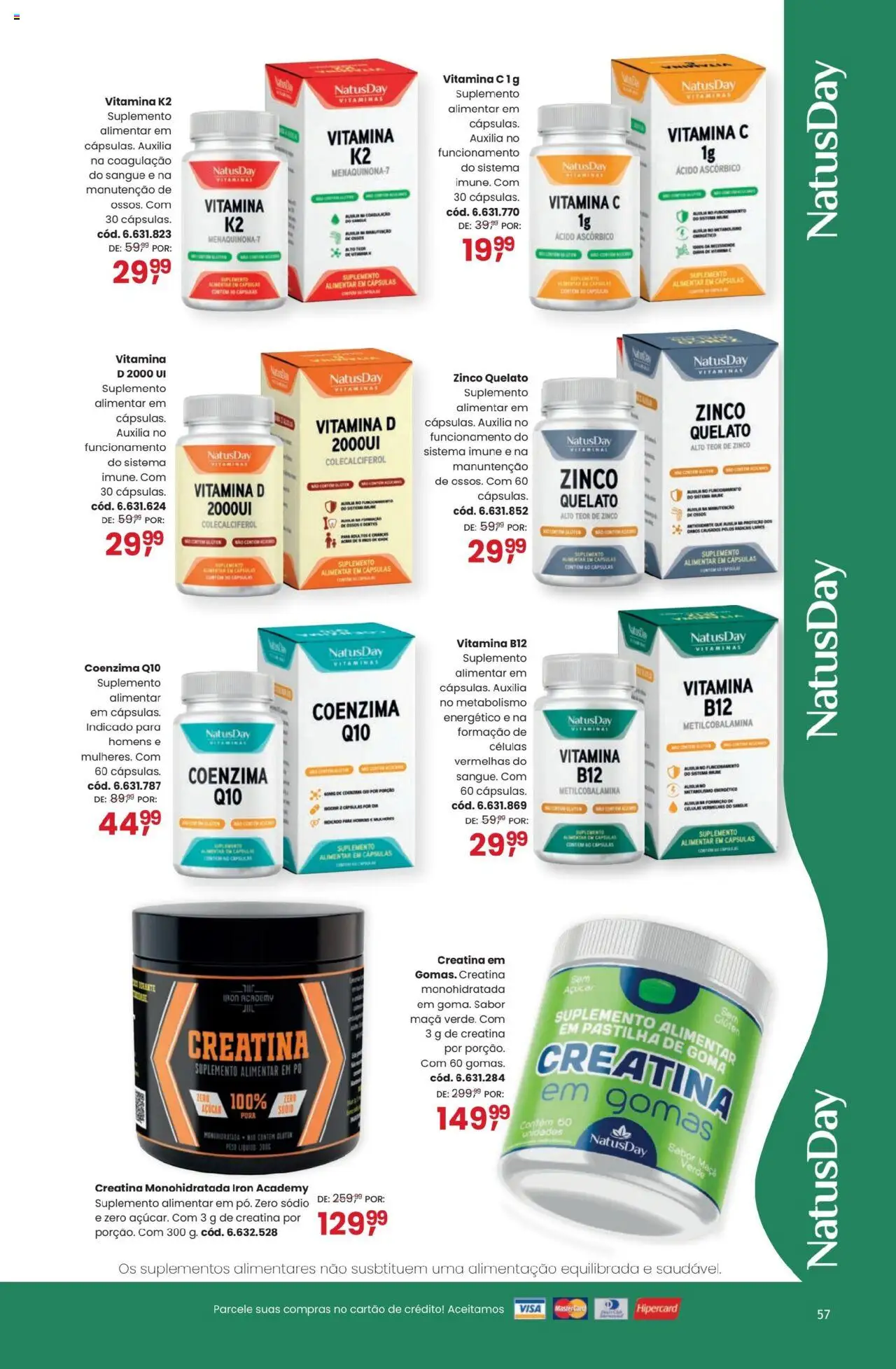 Quatro Estações Folheto - válido de 01.12.2025 | Página: 57 | Produtos: Creatina, Pó, Energético, Vitamina c