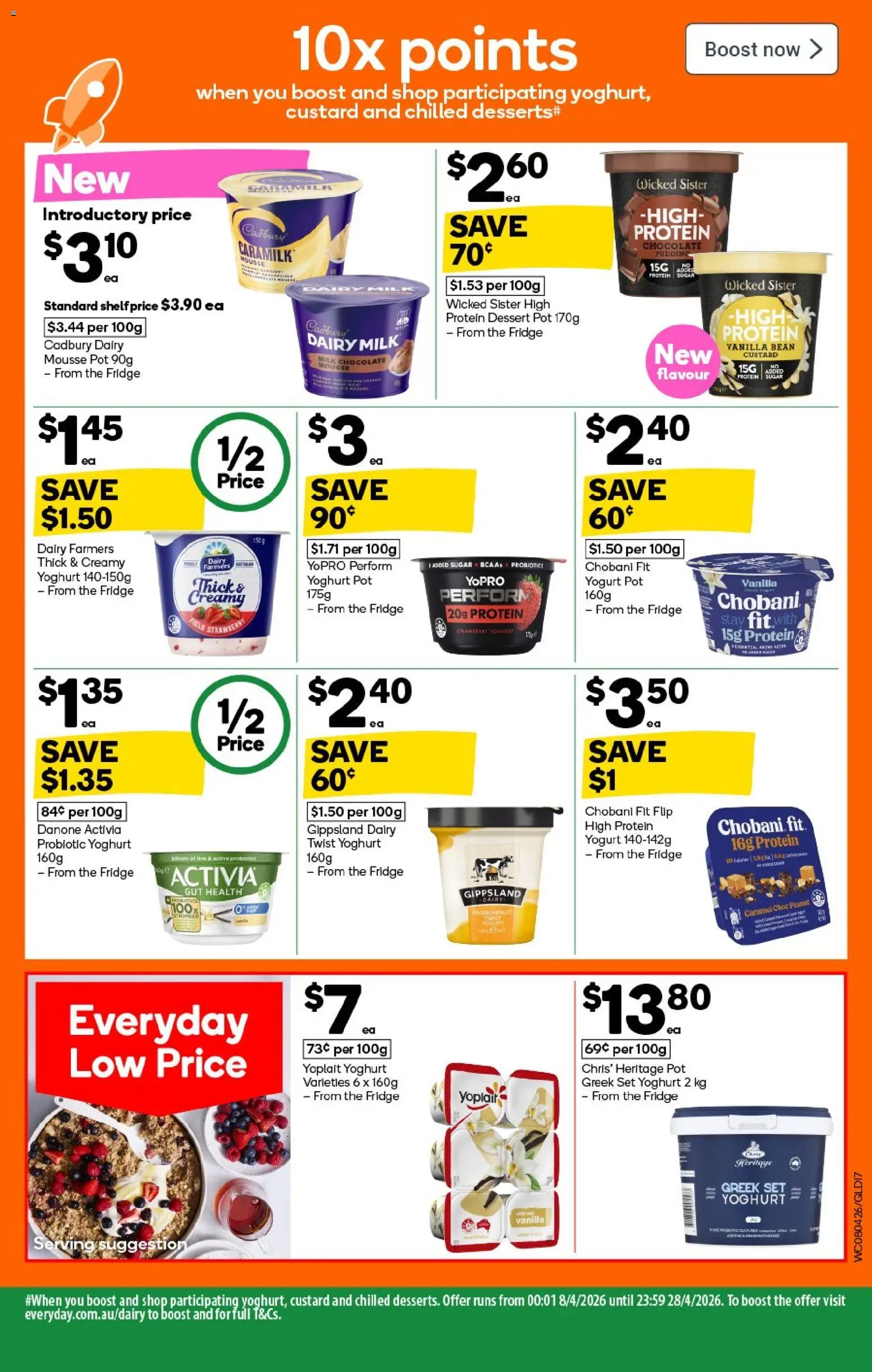 Woolworths catalogue - valid from 08.04.2026 | Page: 17 | Products: Milk, Dairy, Pudding, Fridge