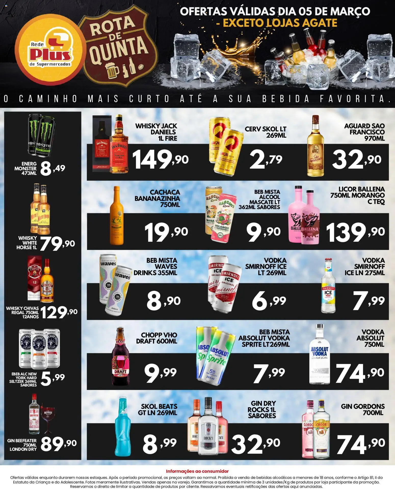 Rede Plus Supermercados Folheto - válido de 04.03.2026 | Página: 4 | Produtos: Whisky, Licor, Vodka, Bebida