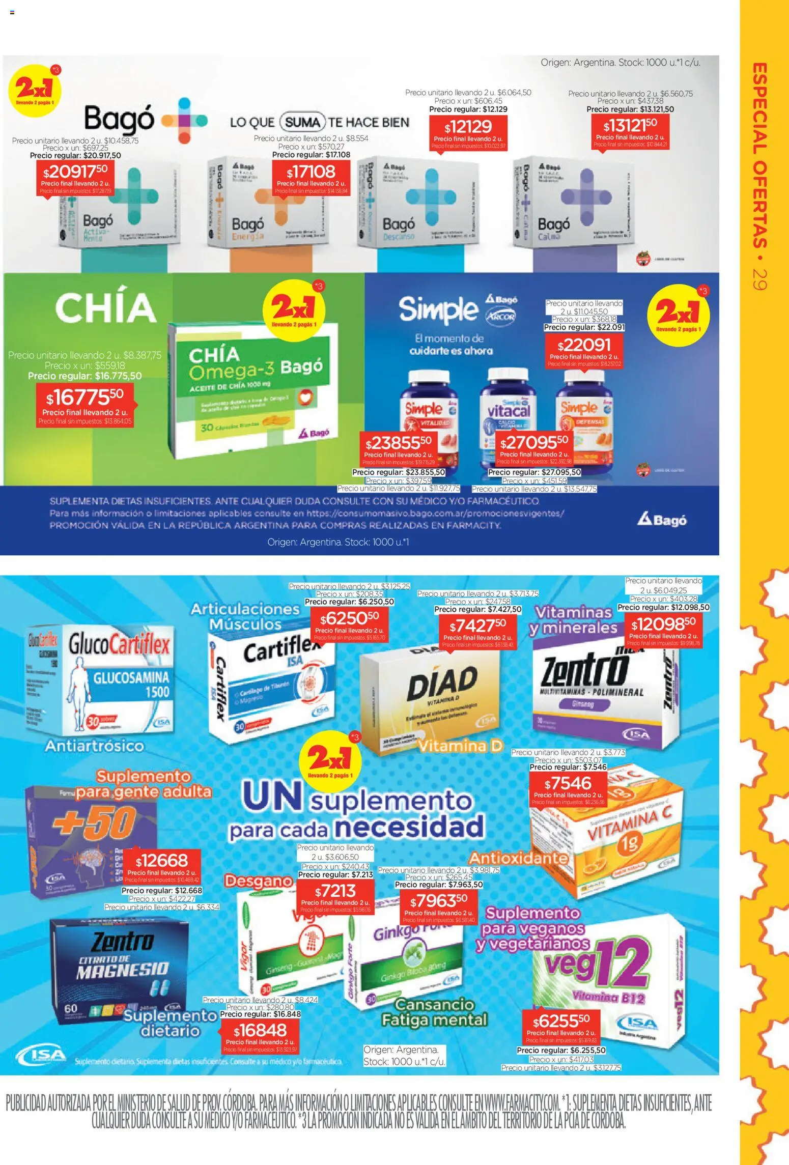 Farmacity catálogo │ válido desde el 03.03.2026 | Página: 29 | Productos: Vitaminas, Aceite, Té