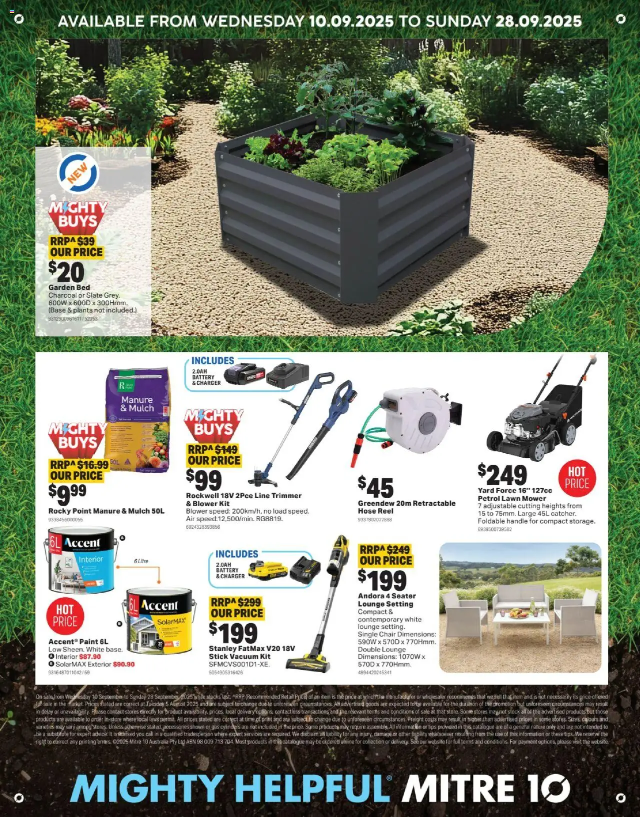 Mitre 10 catalogue - valid from 10.09.2025 | Page: 16 | Products: Chair, Lawn mower, Mower, Bed